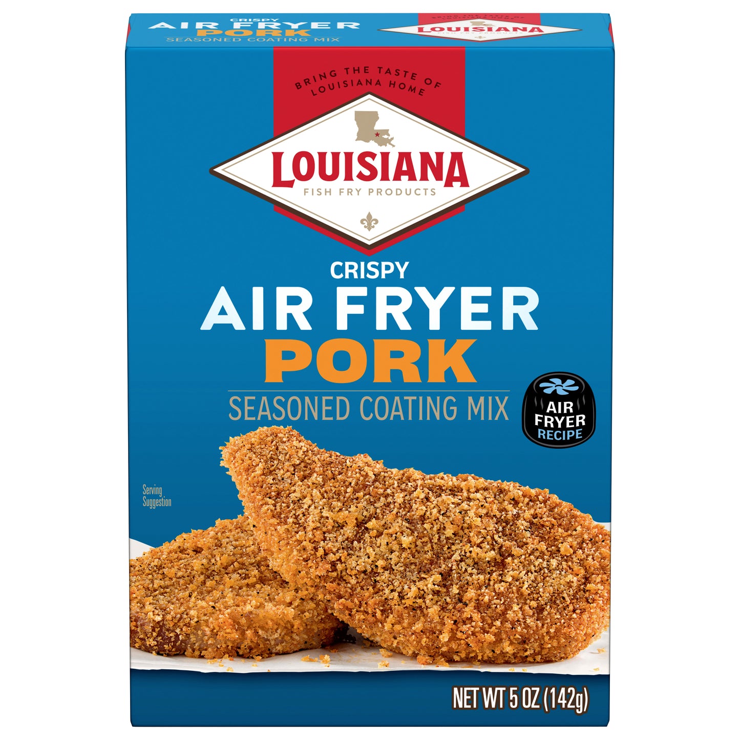Louisiana Fish Fry Products Air Fryer Crispy Pork Seasoned Coating Mix 5 oz