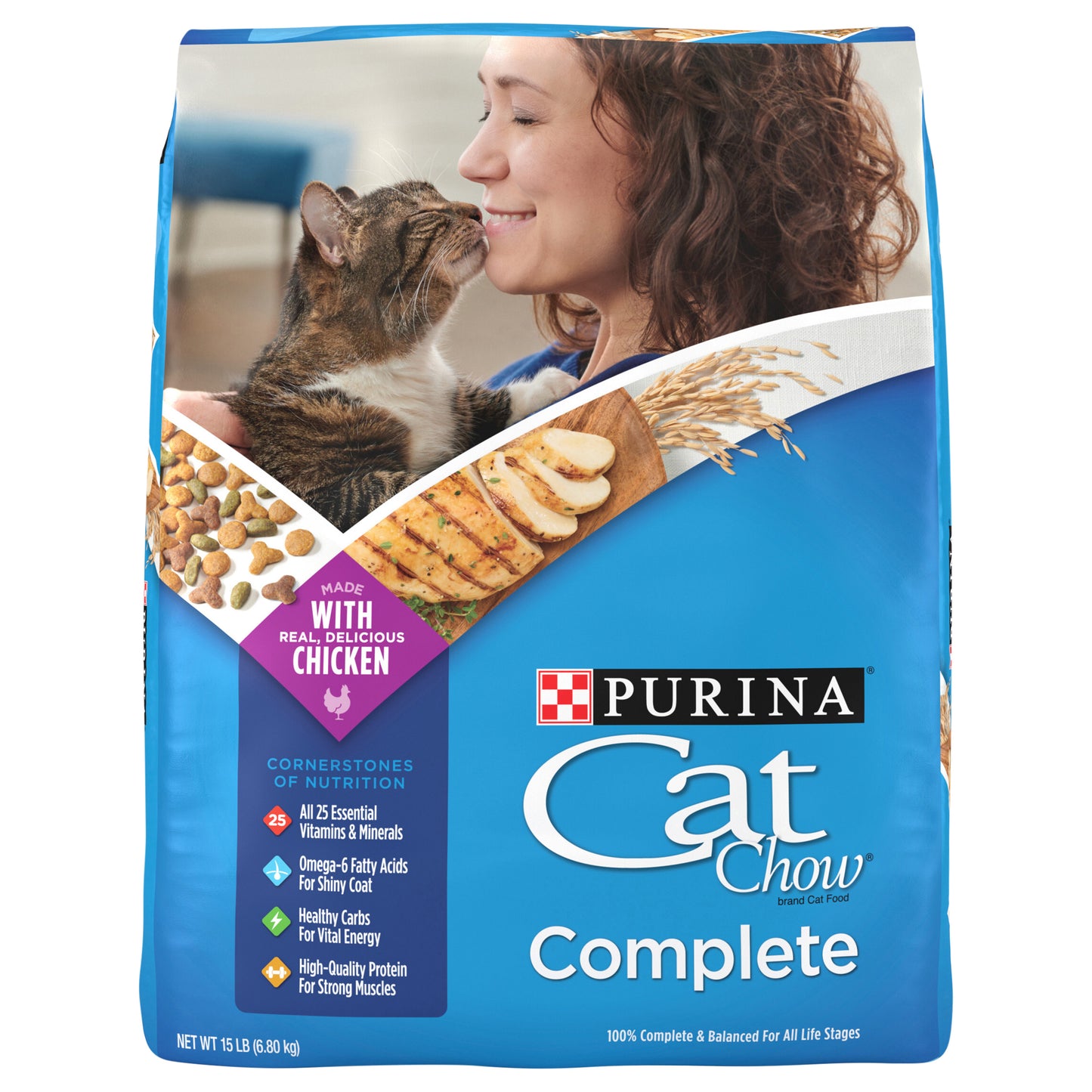 Purina Cat Chow High Protein Dry Cat Food, Complete - 15 lb. Bag