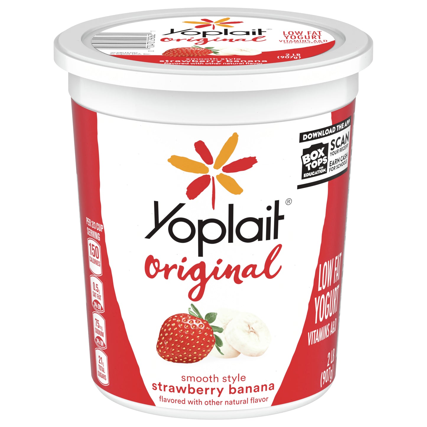 Yoplait Original Smooth Style Strawberry Banana Low Fat Yogurt, 32 OZ