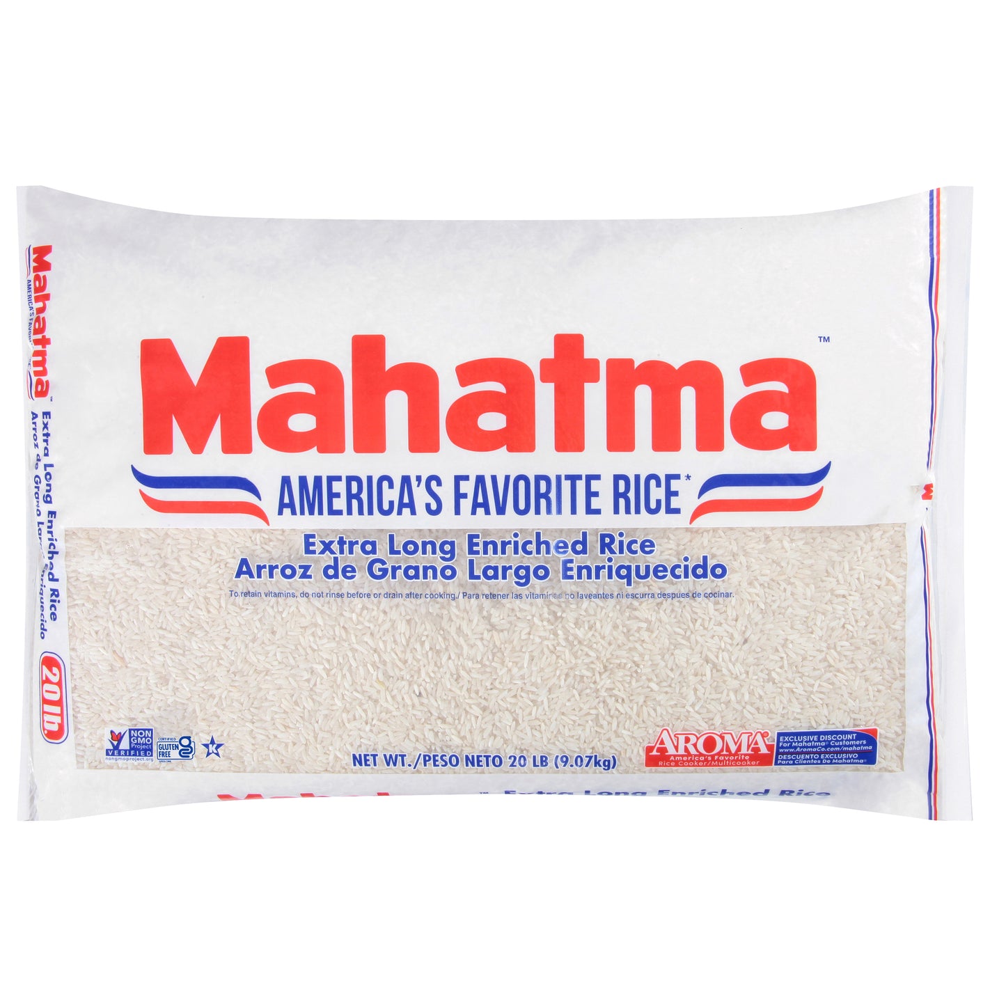 Mahatma Extra Long Enriched Rice 20 lb