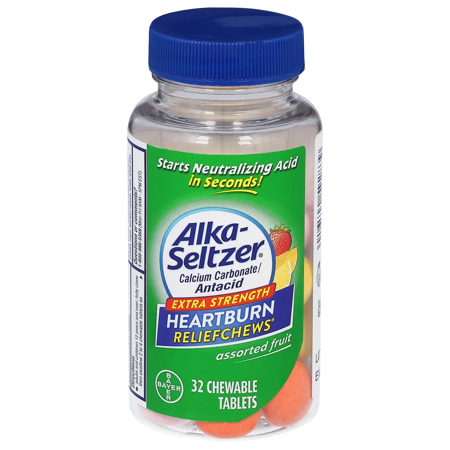 Alka-Seltzer Assorted Fruit Heartburn Relief Chews 32 Extra Strength Tablets
