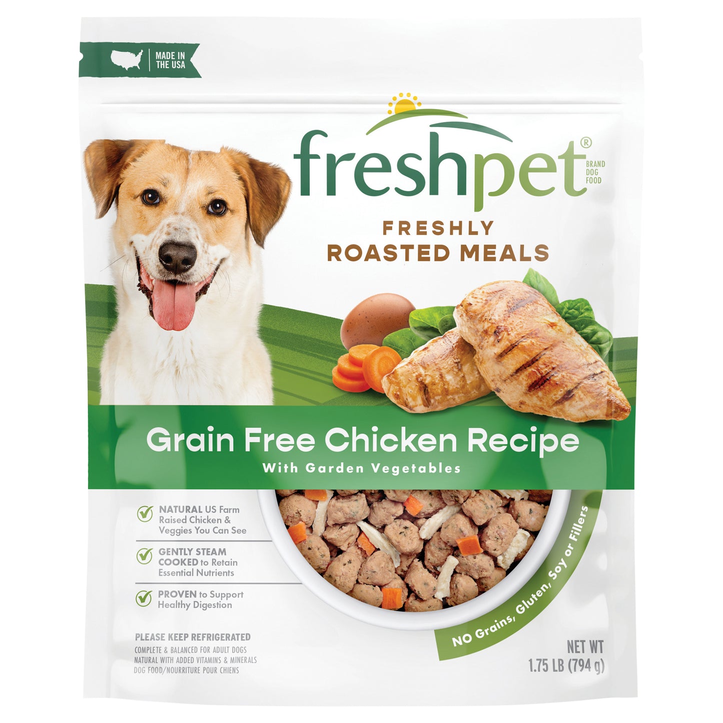Freshpet Freshly Roasted Meals Grain Free Chicken Recipe Dog Food 1.75 lb