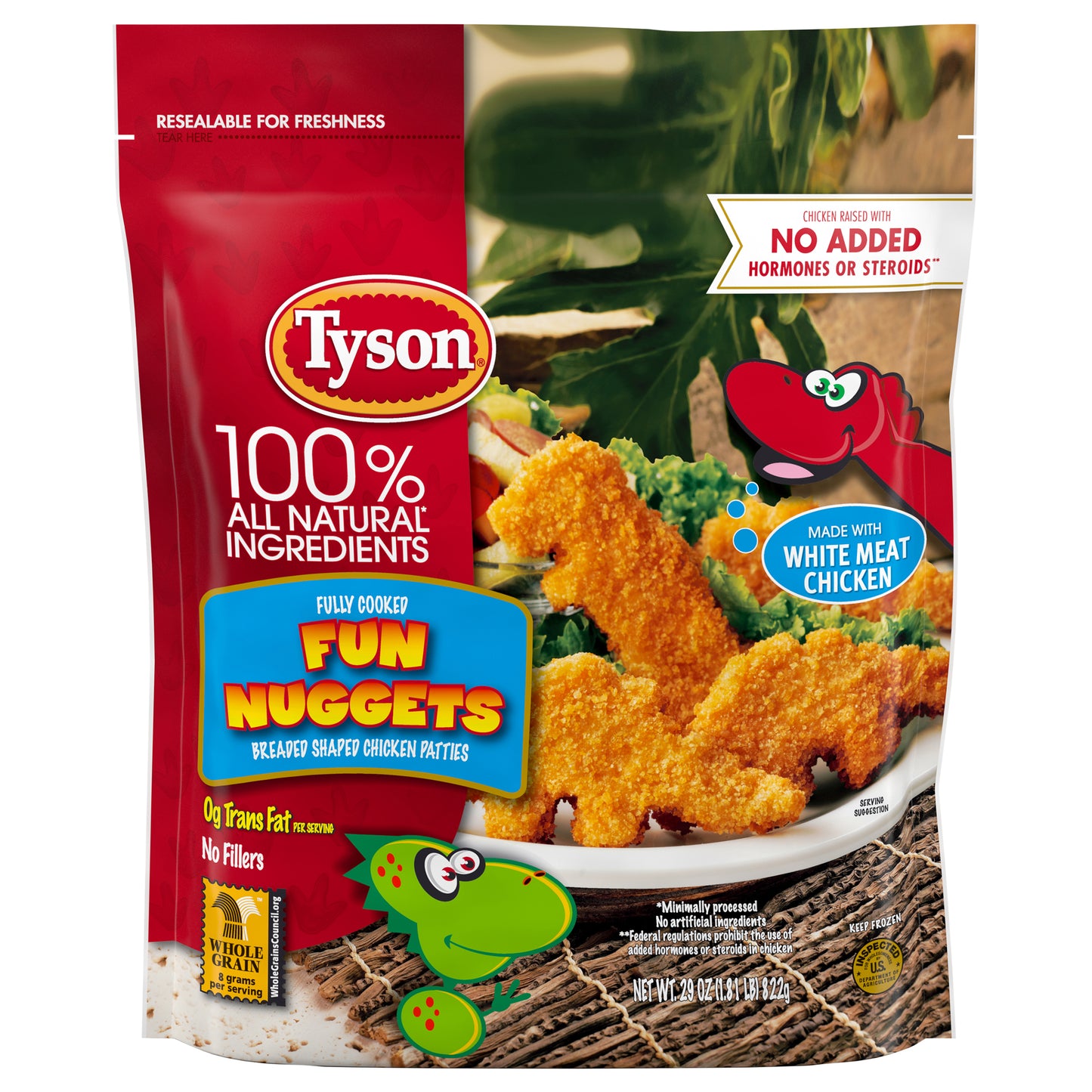 Tyson Fully Cooked Fun Nuggets with Whole Grain Breading, 29 oz. (Frozen)