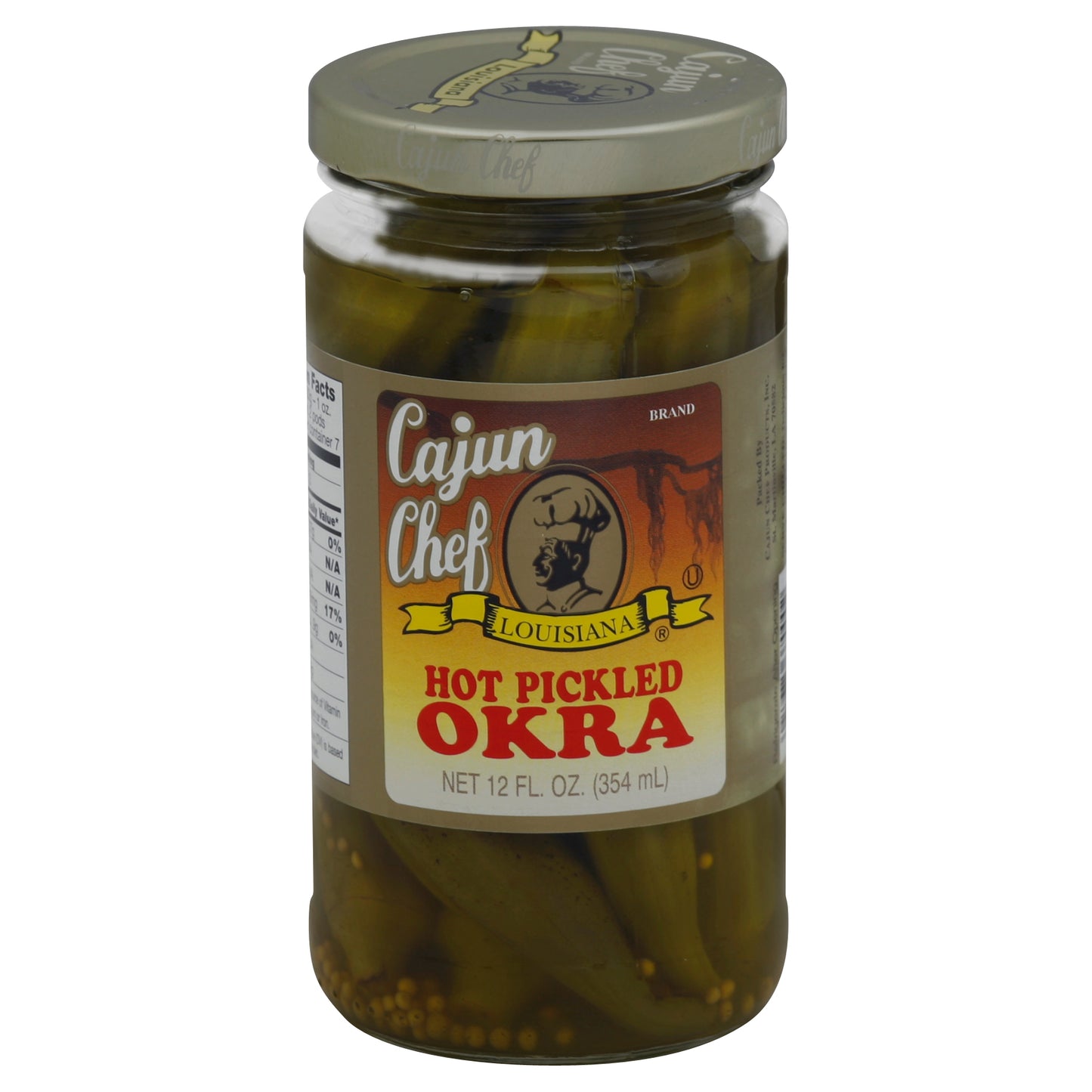 Cajun Chef Okra 12 oz - HOT PICKLED OKRA