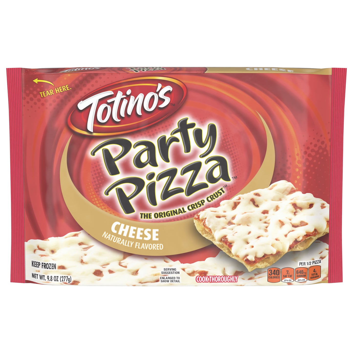 Totino's Party Pizza, Cheese Flavored, Frozen Snacks, 2 Servings, 1 ct