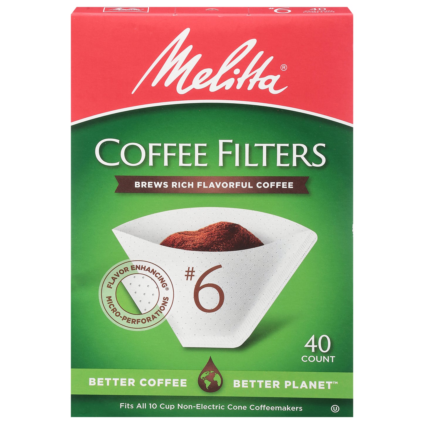 Melitta No. 6 Coffee Filters 40 ea