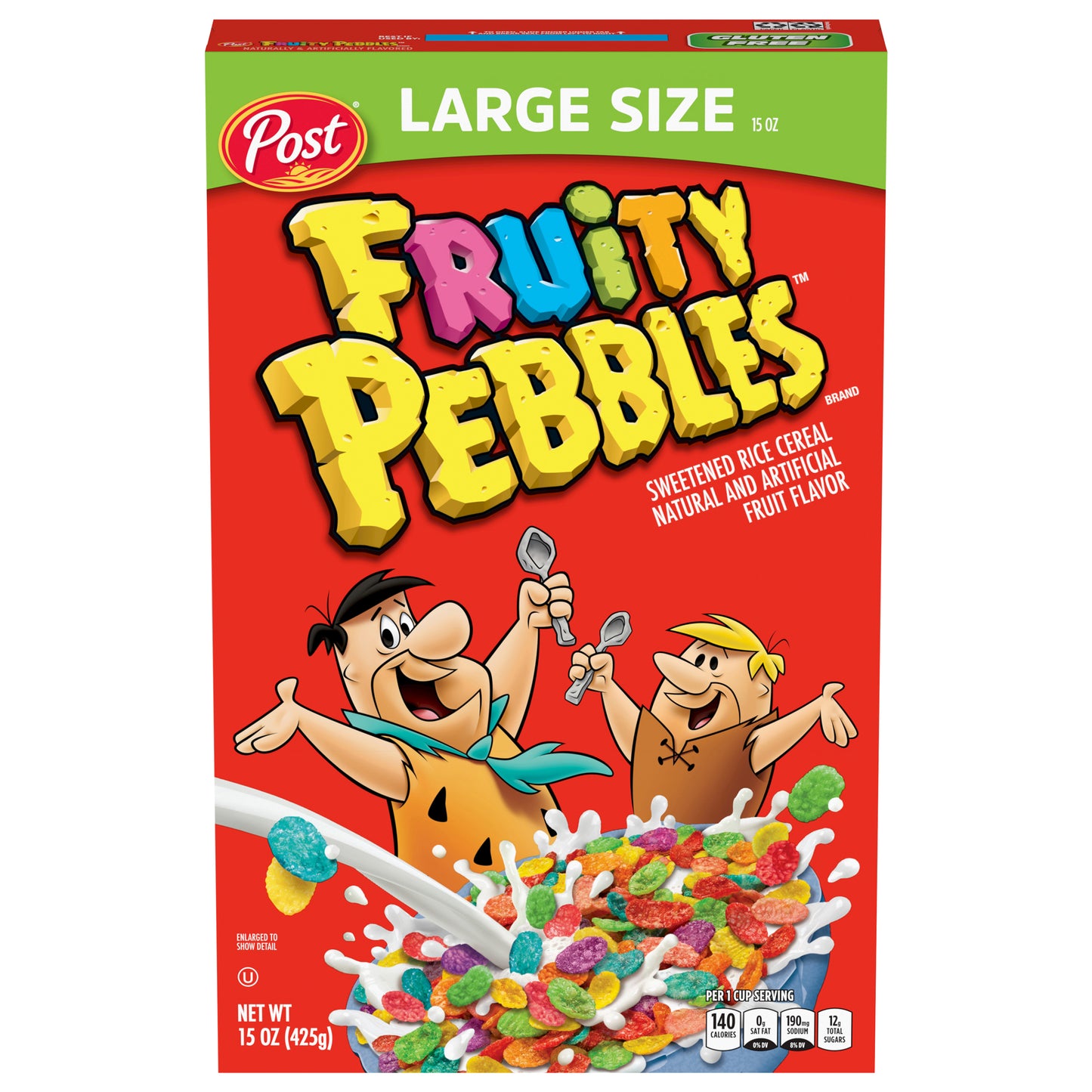 Fruity Pebbles Cereal Large Size 15 oz