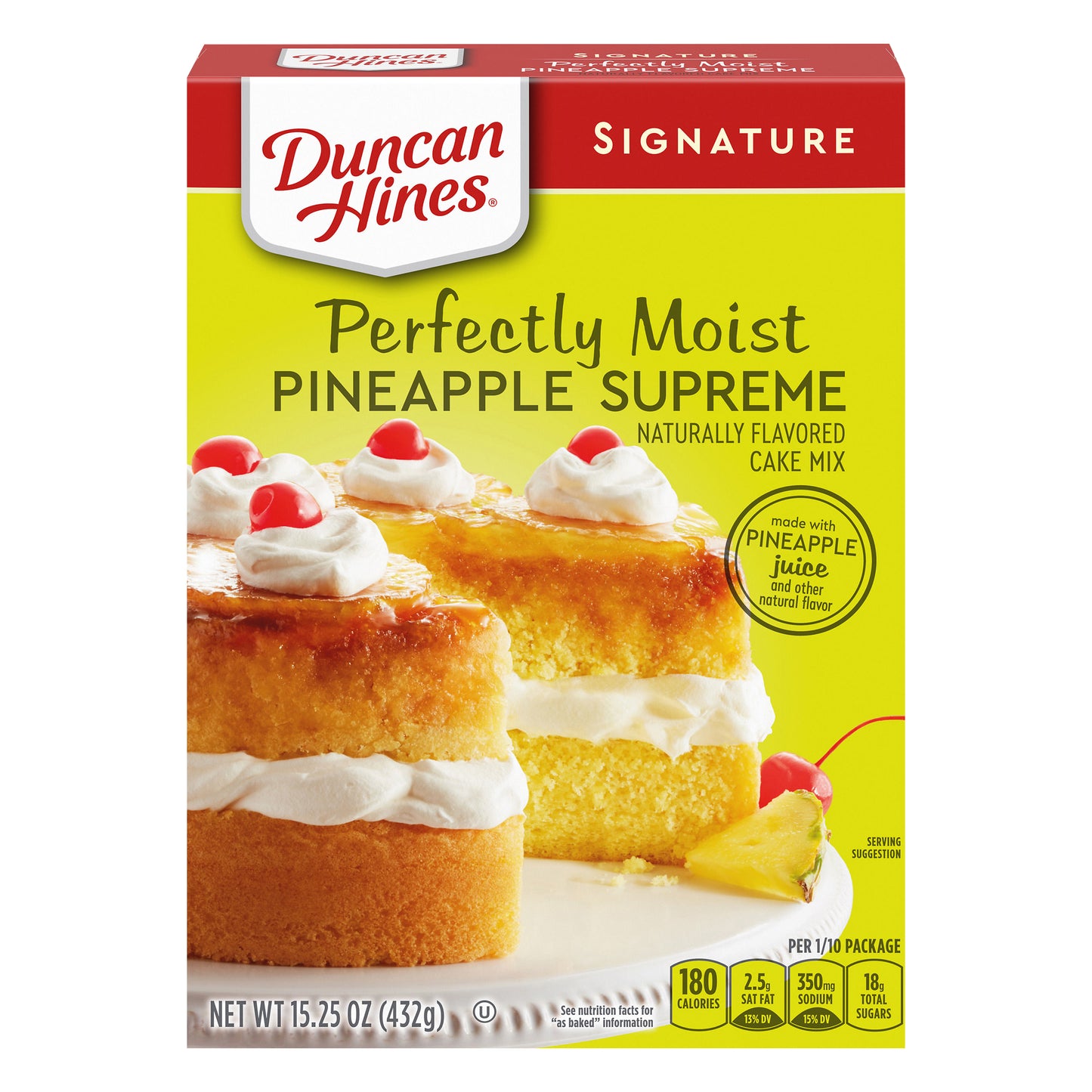 Duncan Hines Signature Perfectly Moist Pineapple Supreme Naturally Flavored Cake Mix, 15.25 OZ