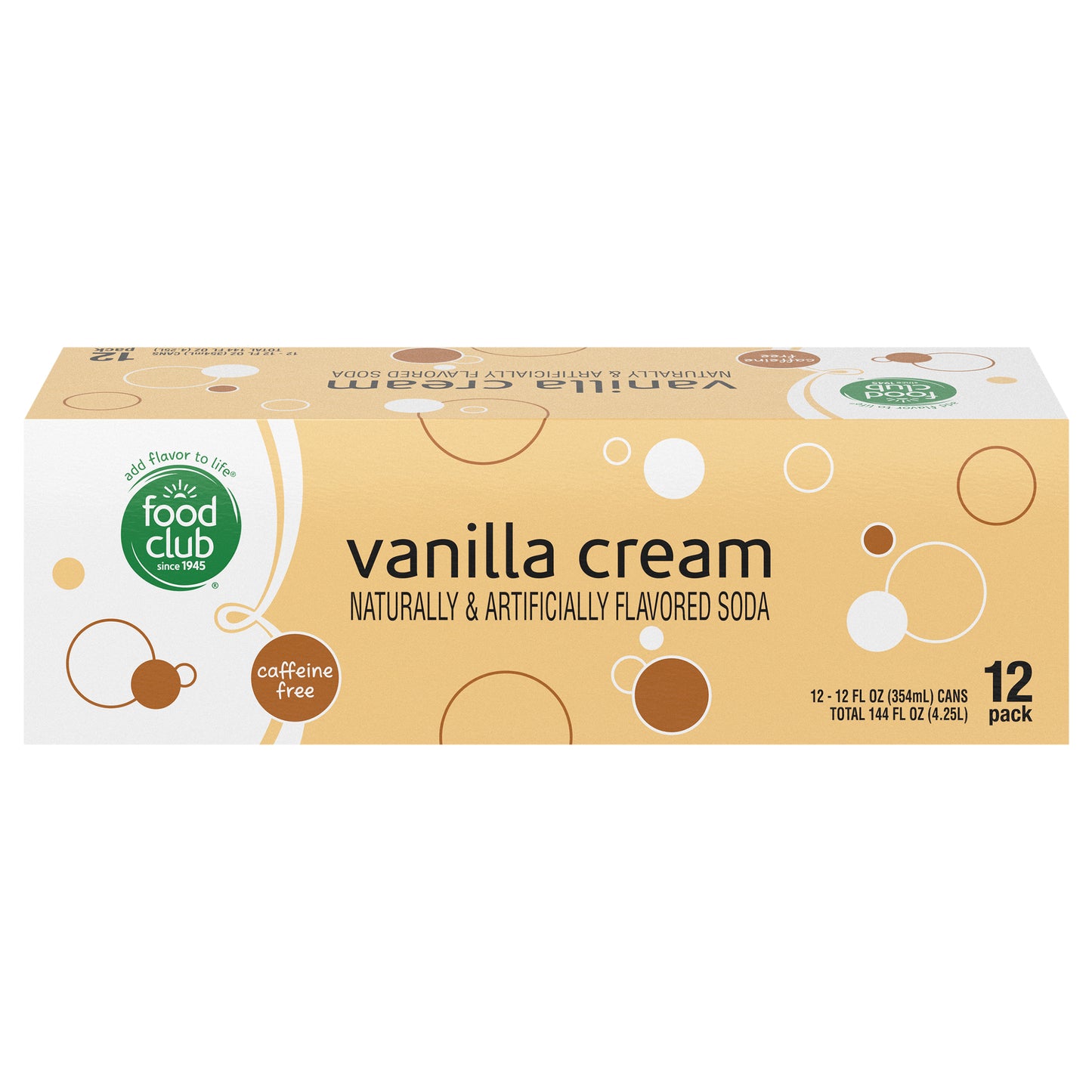 Food Club Caffeine Free Vanilla Cream Soda 12 Pack