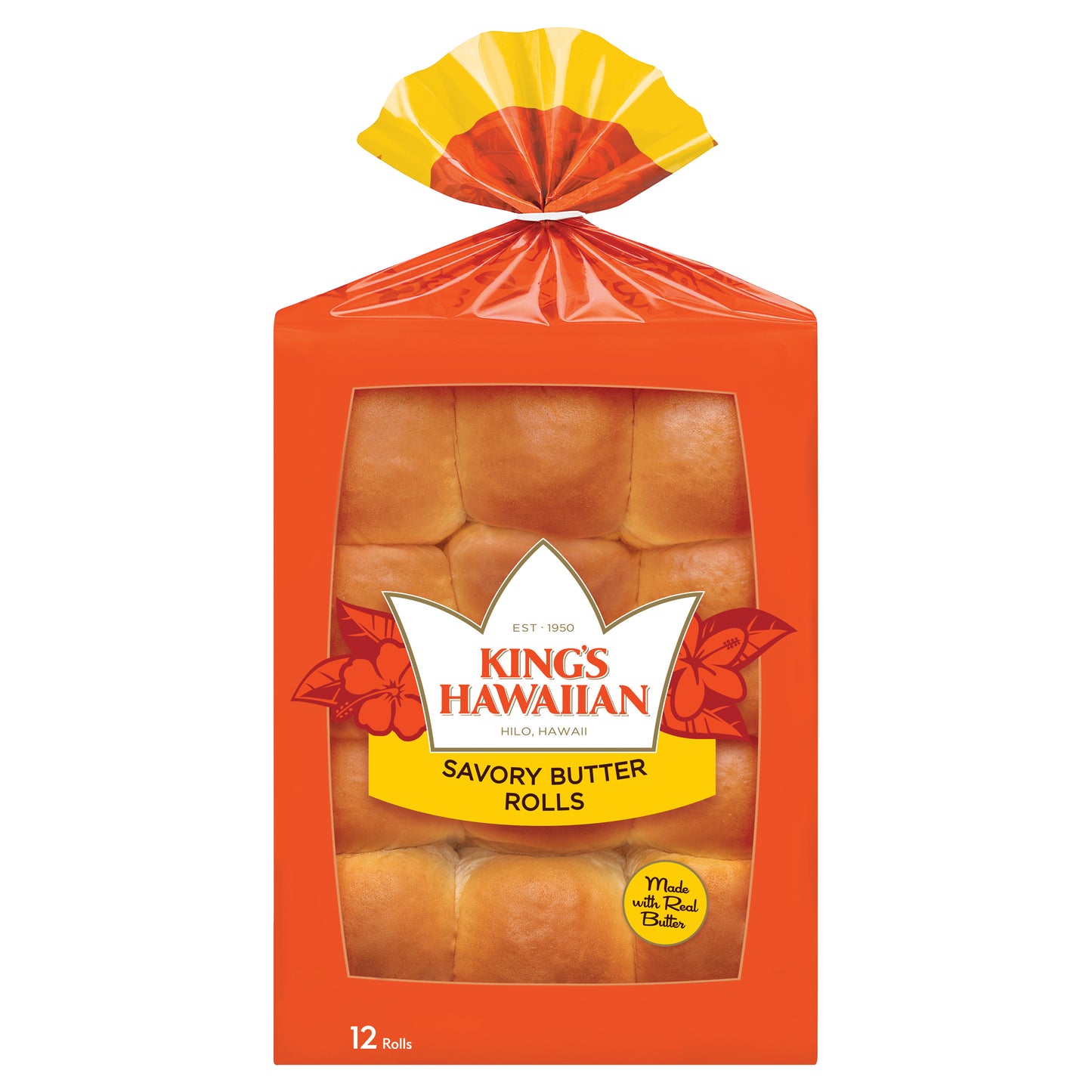 King's Hawaiian Savory Butter Rolls 12 ea