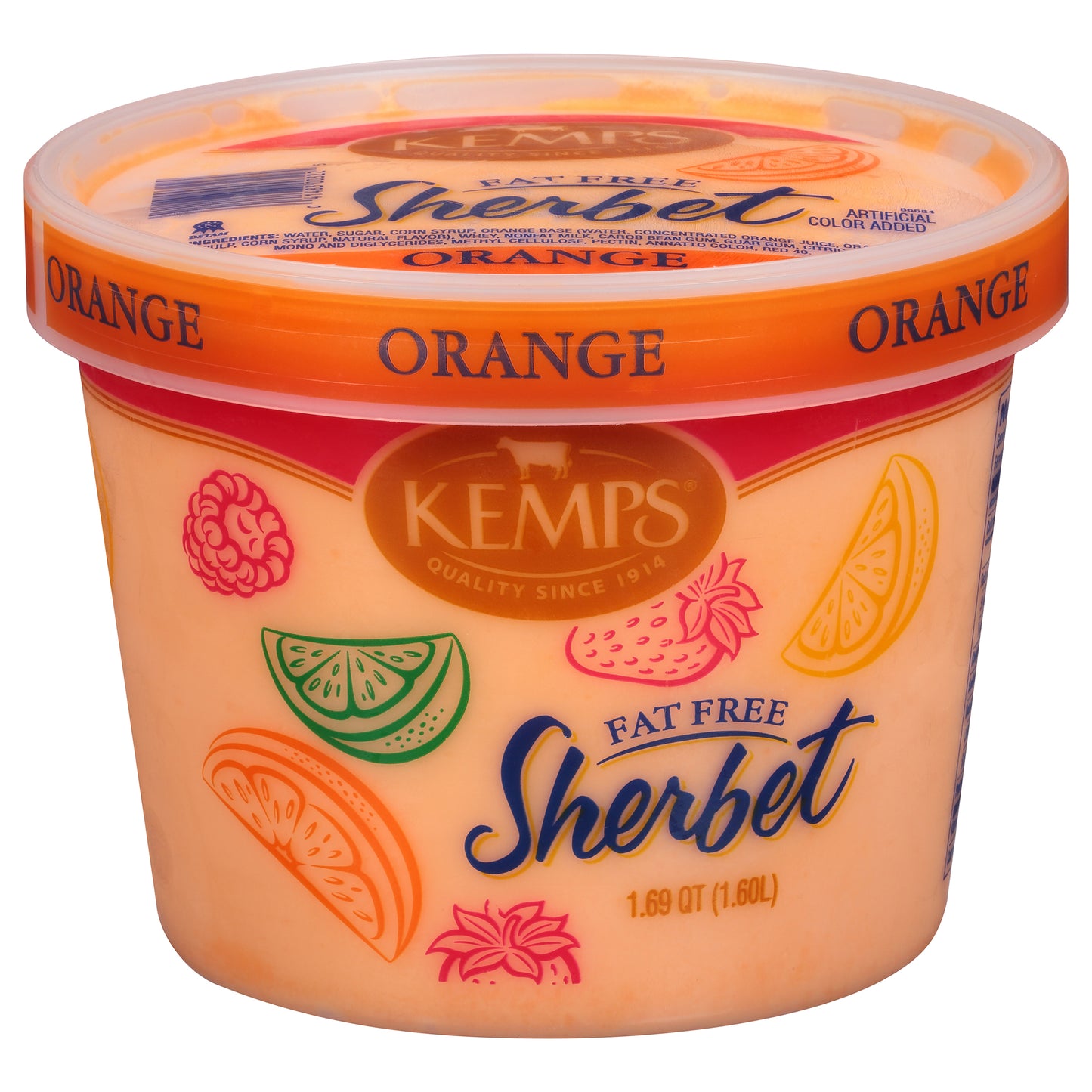 Kemps Fat Free Orange Sherbet 1.69 qt