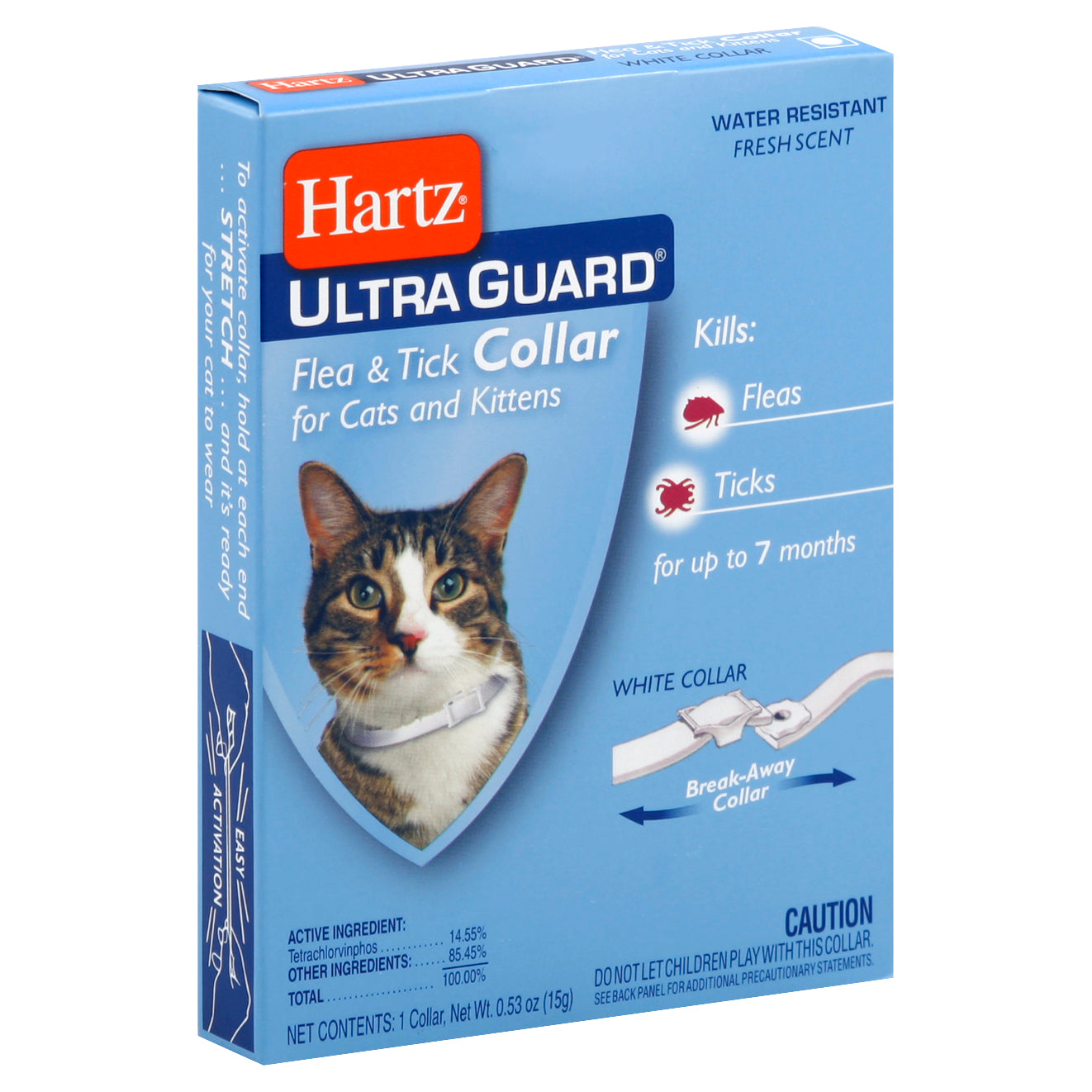 Hartz Flea & Tick Collar 1 ea - for Cats and Kittens WHITE COLLAR