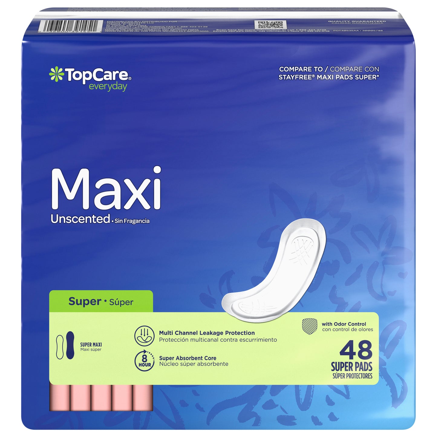 TopCare Everyday Super Maxi Unscented Pads 48 ea