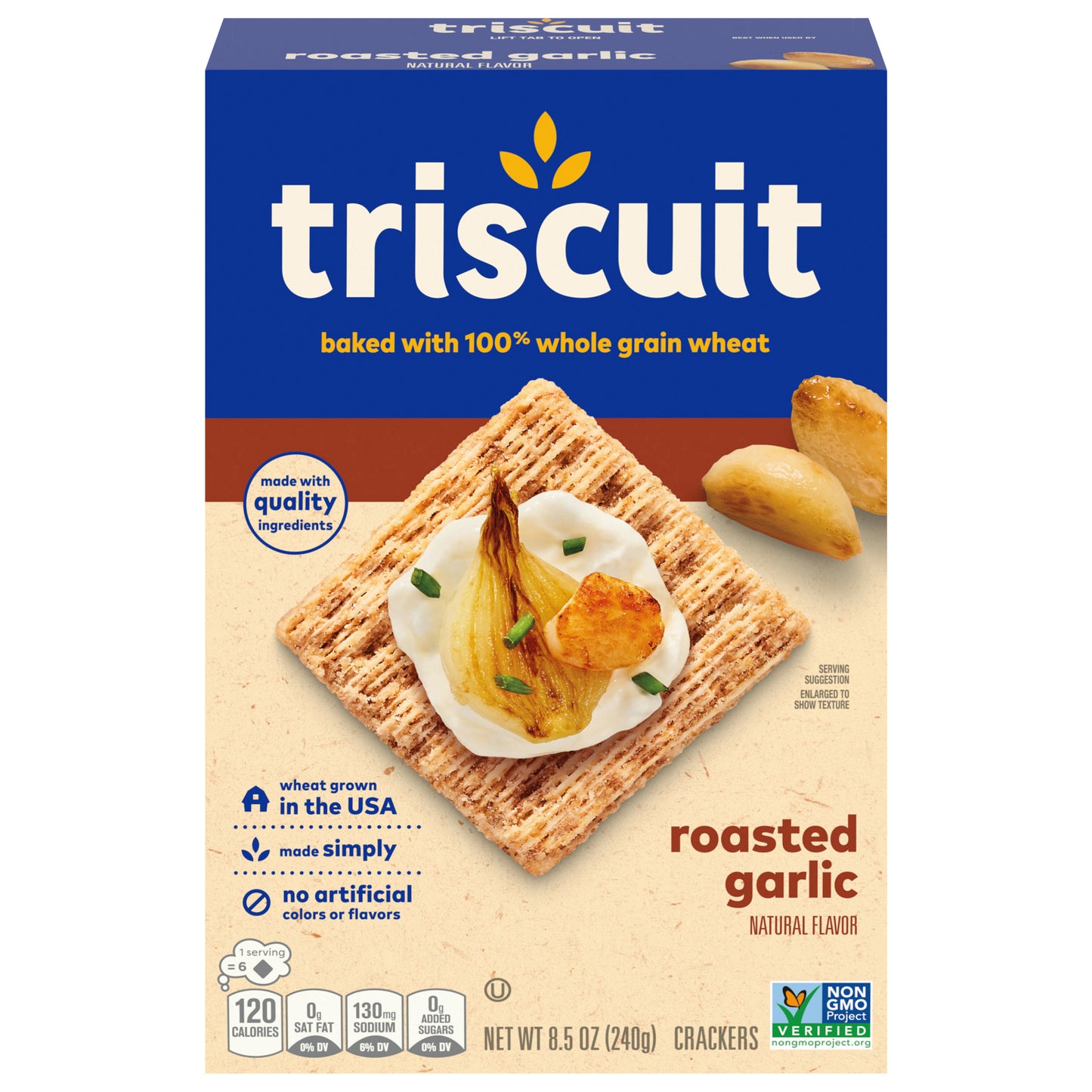 Triscuit Roasted Garlic Whole Grain Wheat Crackers, 8.5 oz