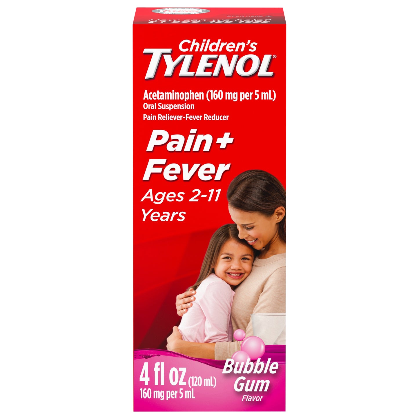 Children's Tylenol Oral Suspension, Bubblegum, 4 Fl. Oz
