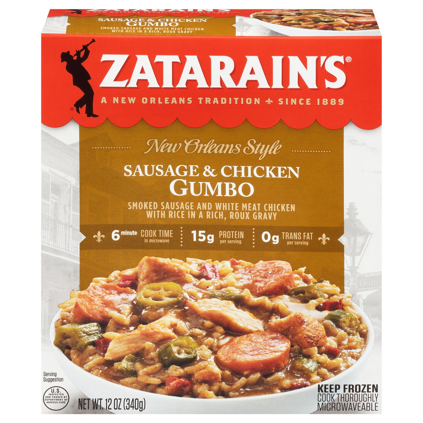 Zatarain's Frozen Meal - Gumbo - Sausage & Chicken, 12 oz
