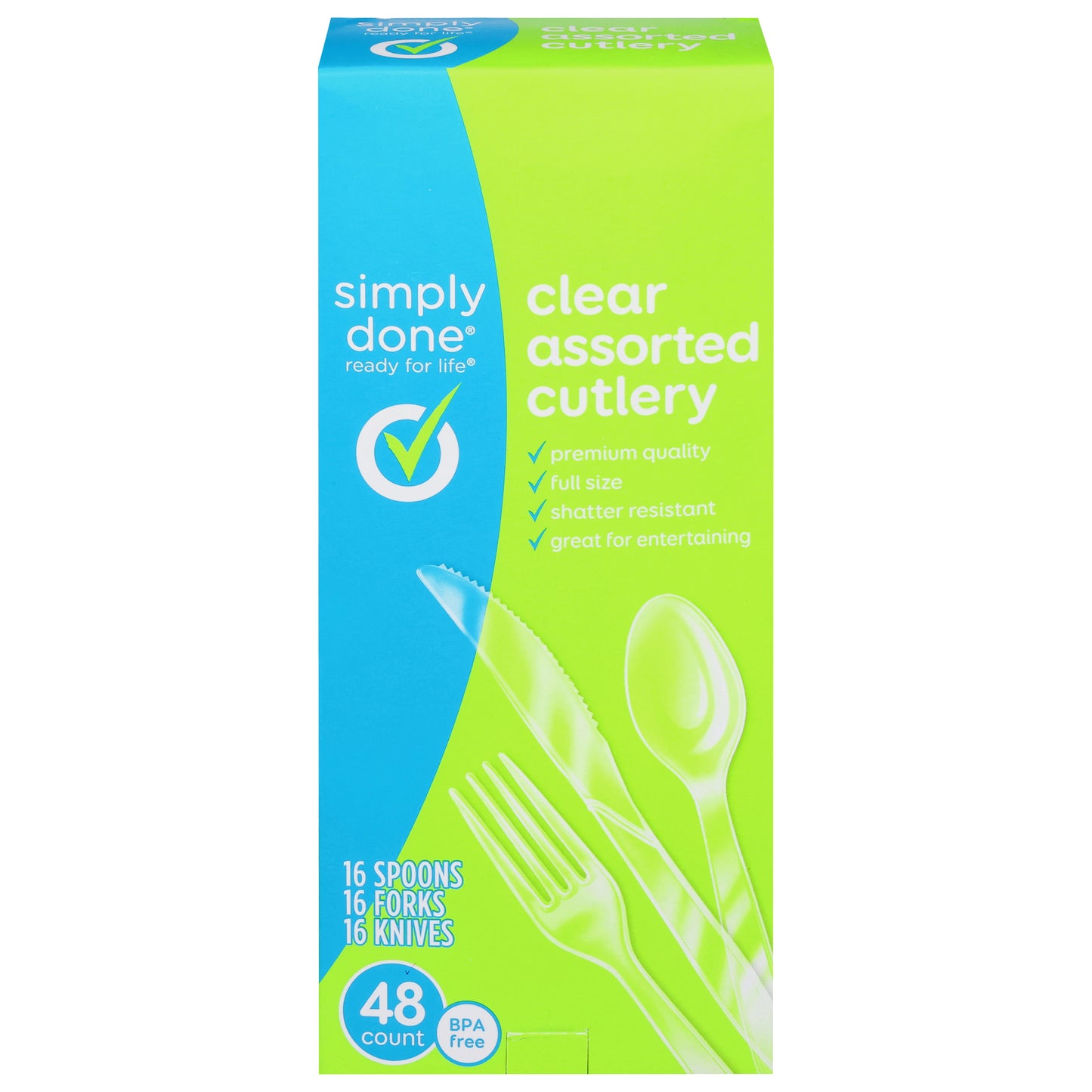 Simply Done Clear Assorted Cutlery 48 ea