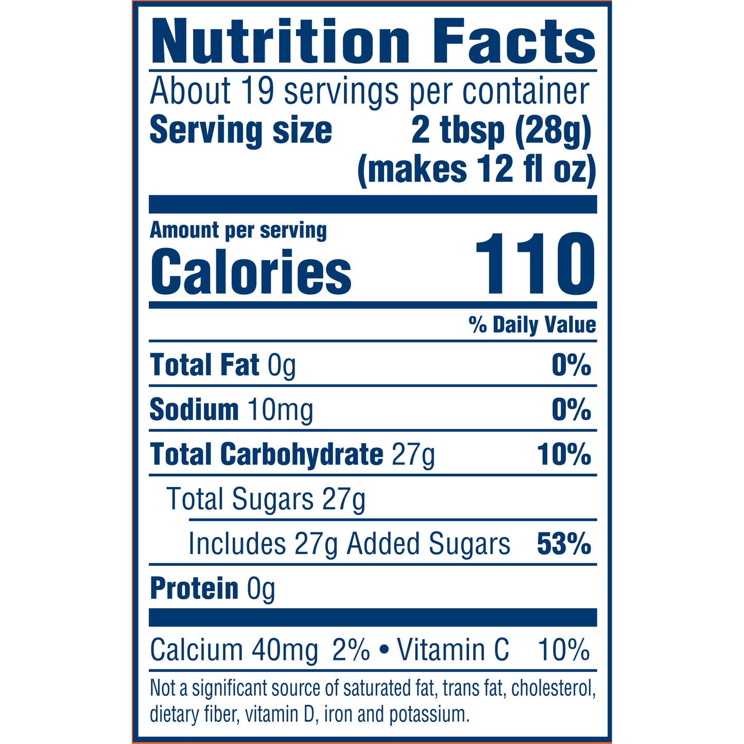 Kool-Aid Sweetened Orange Powdered Drink Mix, Caffeine Free, 19 oz Jar