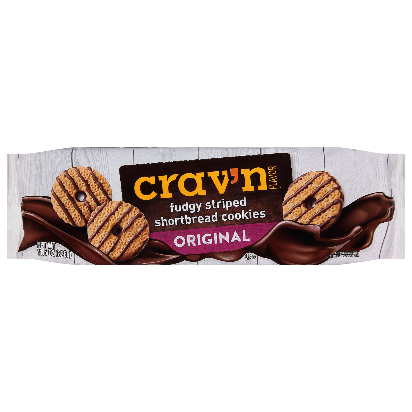 Crav'n Flavor Original Fudgy Striped Shortbread Cookies 11.5 oz