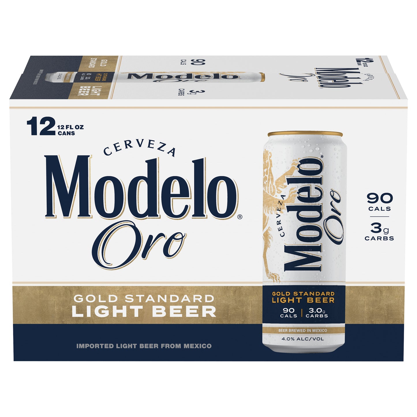 Modelo Oro Mexican Lager Import Light Beer, 12 pk 12 fl oz Cans, 4.0% ABV
