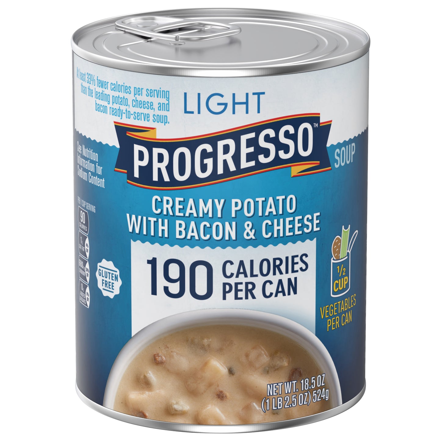 Progresso Light, Creamy Potato With Bacon & Cheese Canned Soup, Gluten Free, 18.5 oz.