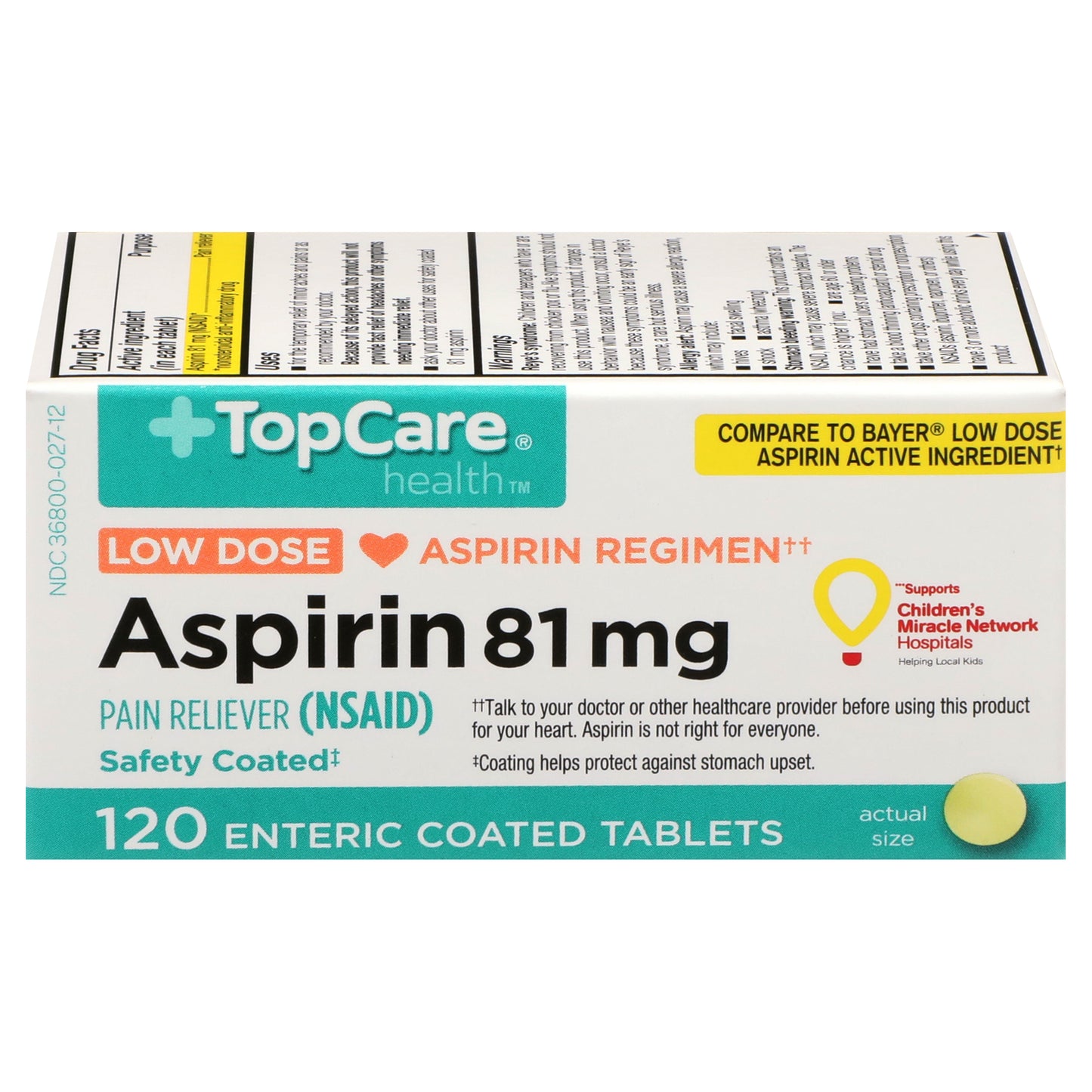 TopCare TOPCARE ASPIRIN 81MG TABS 120 CT