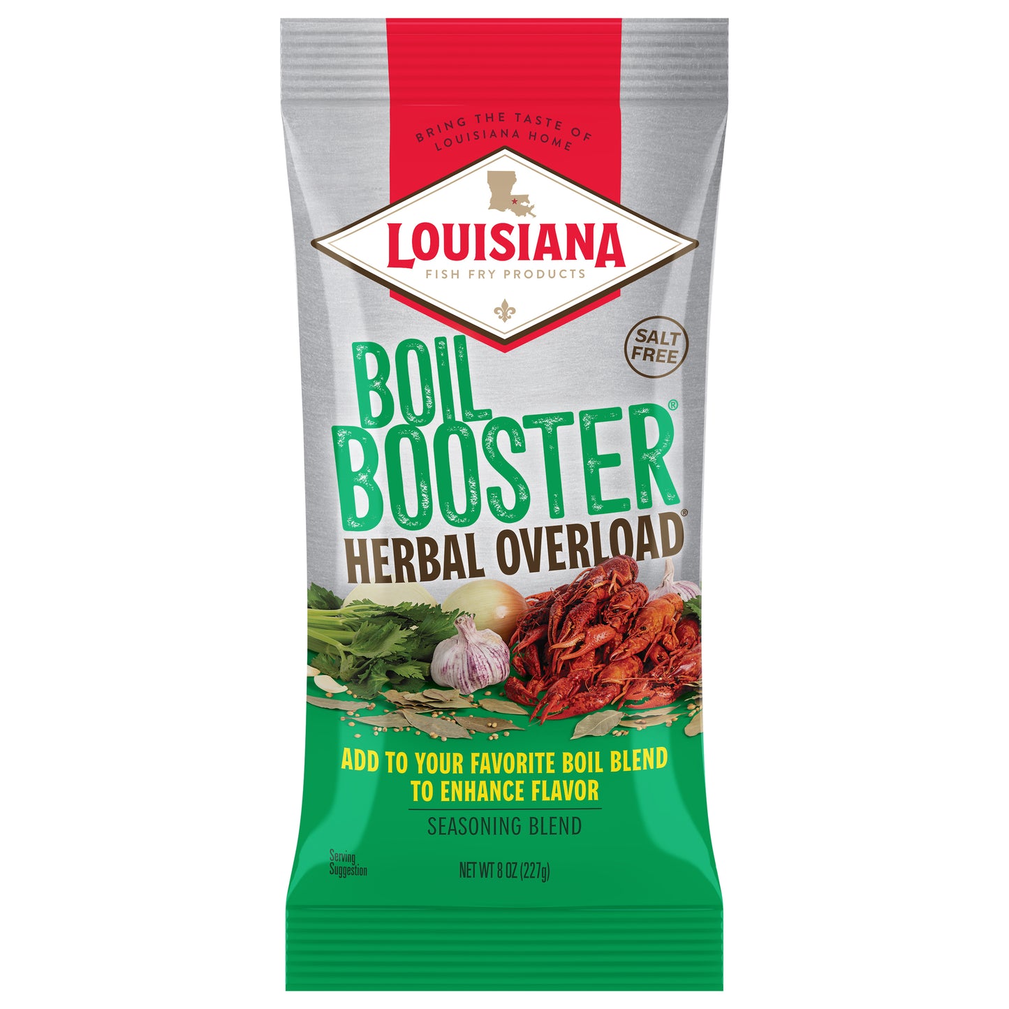 Louisiana Fish Fry Products Boil Booster Salt Free Herbal Overload Seasoning Blend 8 oz