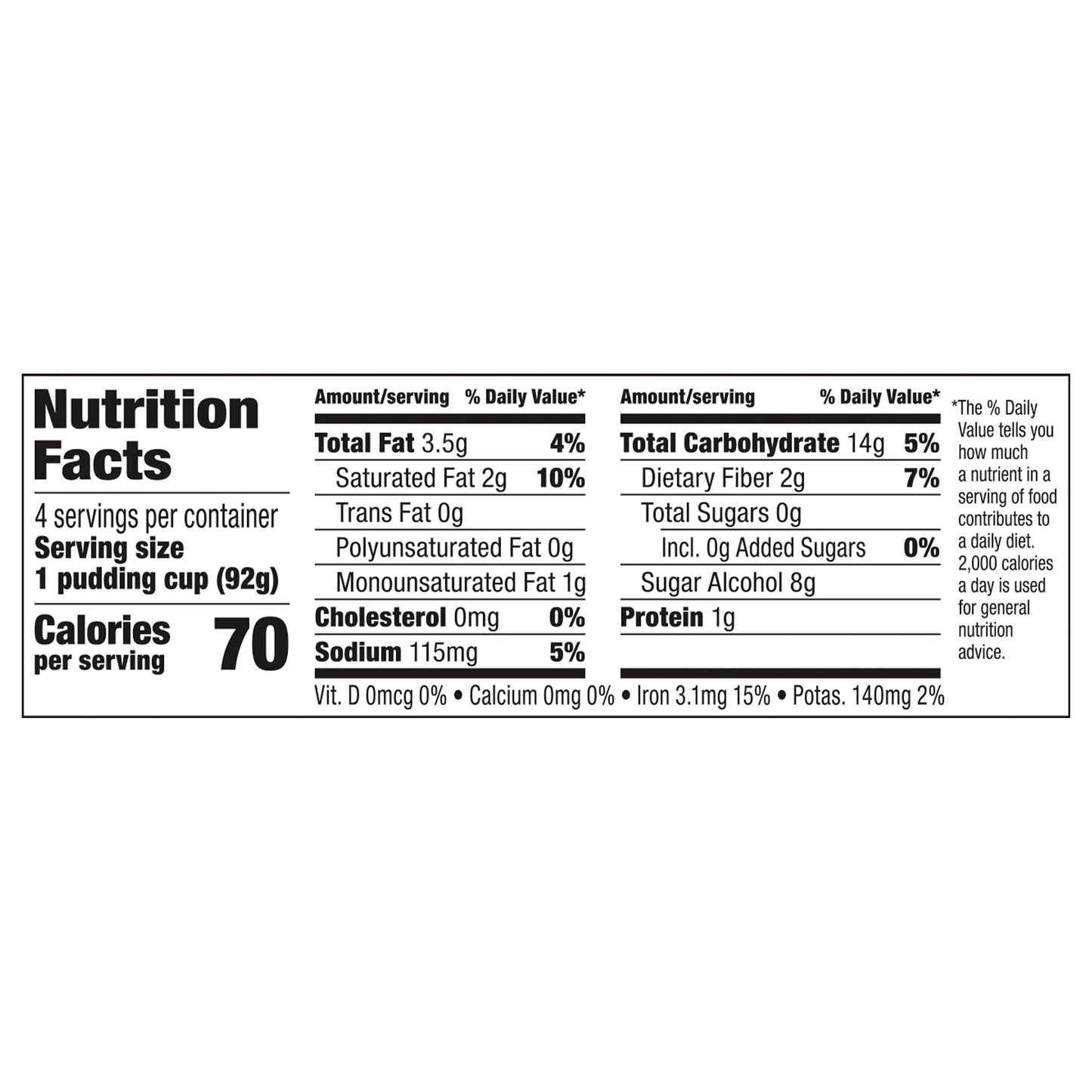 Snack Pack Sugar Free Chocolate Flavored Pudding, 4 Count Pudding Cups (12 Pack) - Chocolate