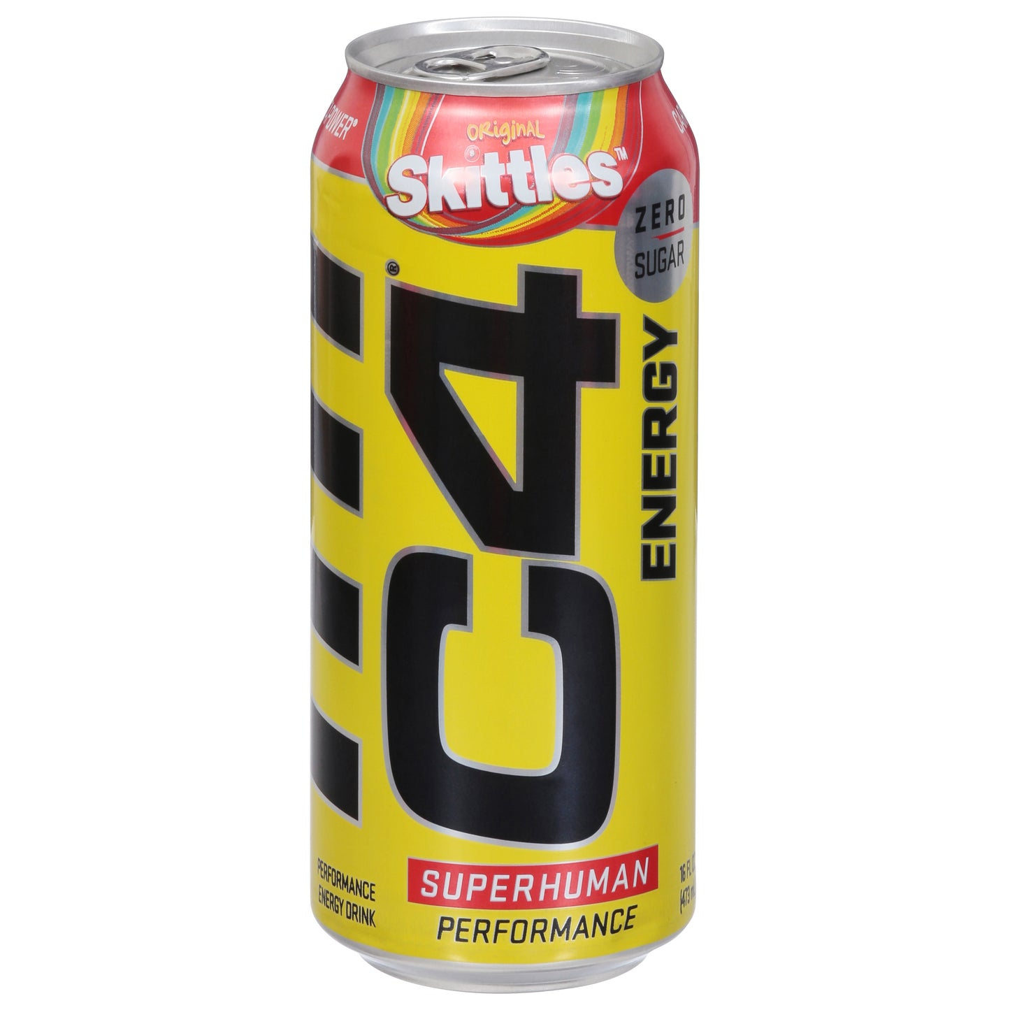 C4 Zero Sugar Original Skittles Superhuman Performance Energy Drink 16 fl oz Can