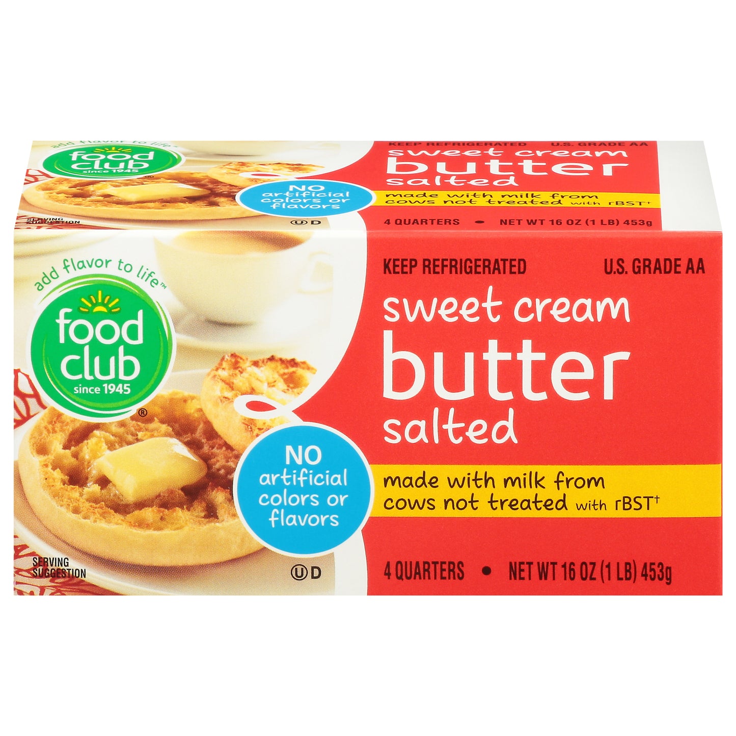 Food Club Sweet Cream Salted Butter 4 ea