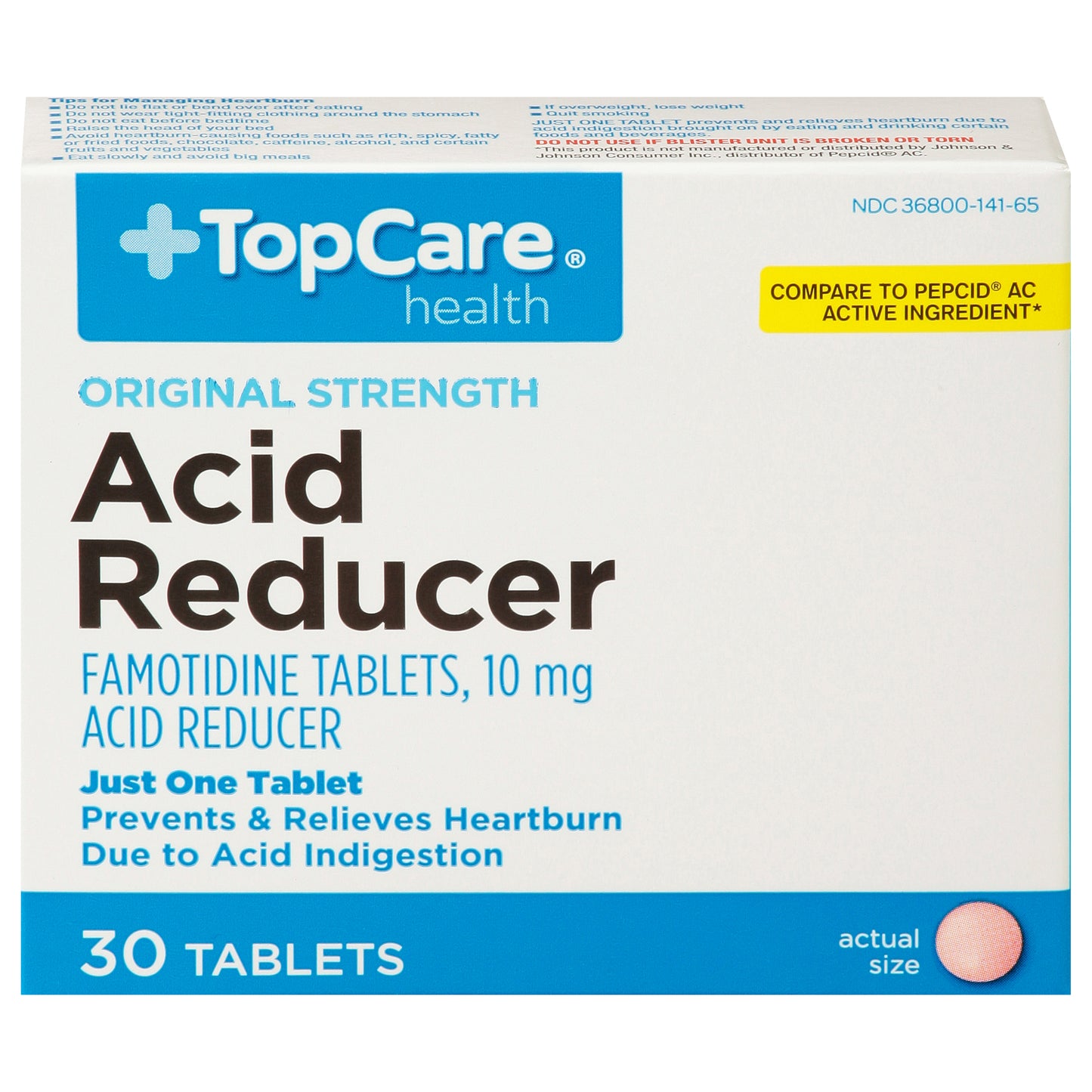 TopCare Health Original Strength Acid Reducer Famotidine Tablets 30 ea