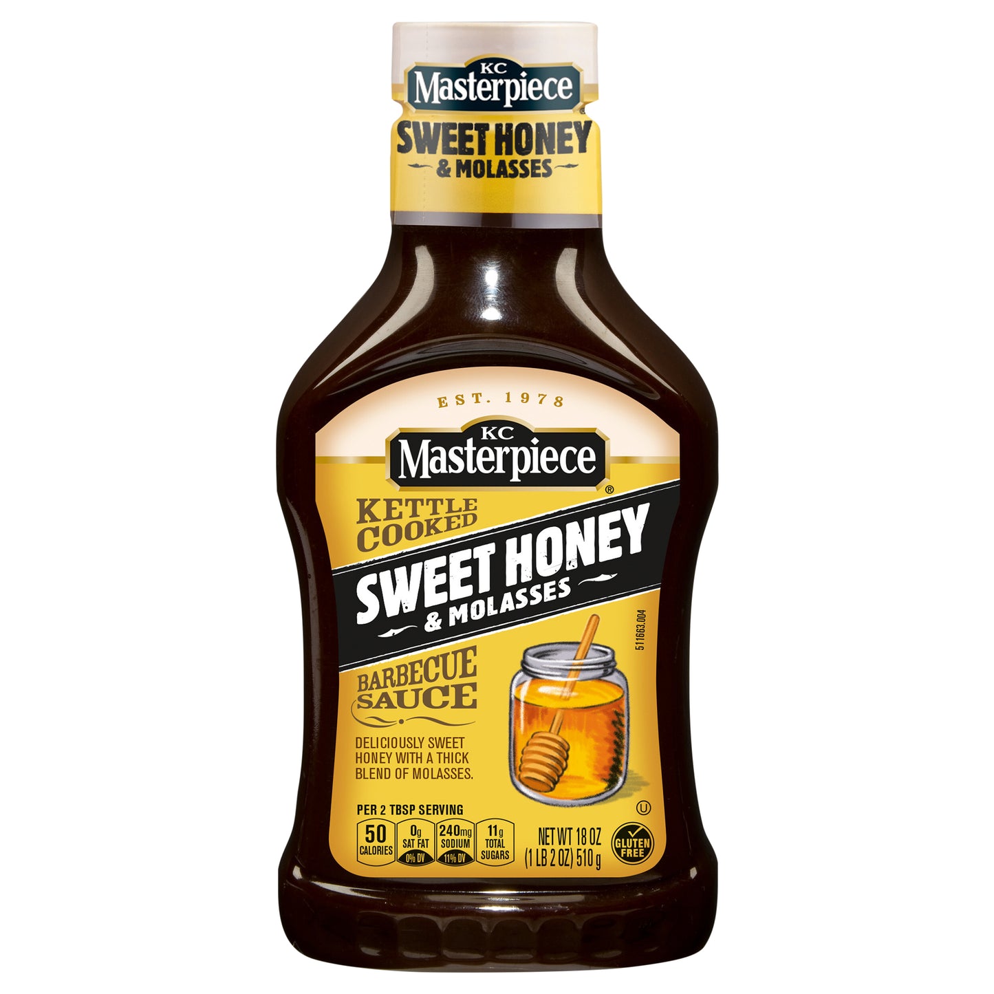 KC Masterpiece Kettle Cooked Sweet Honey & Molasses Barbecue Sauce 18 oz