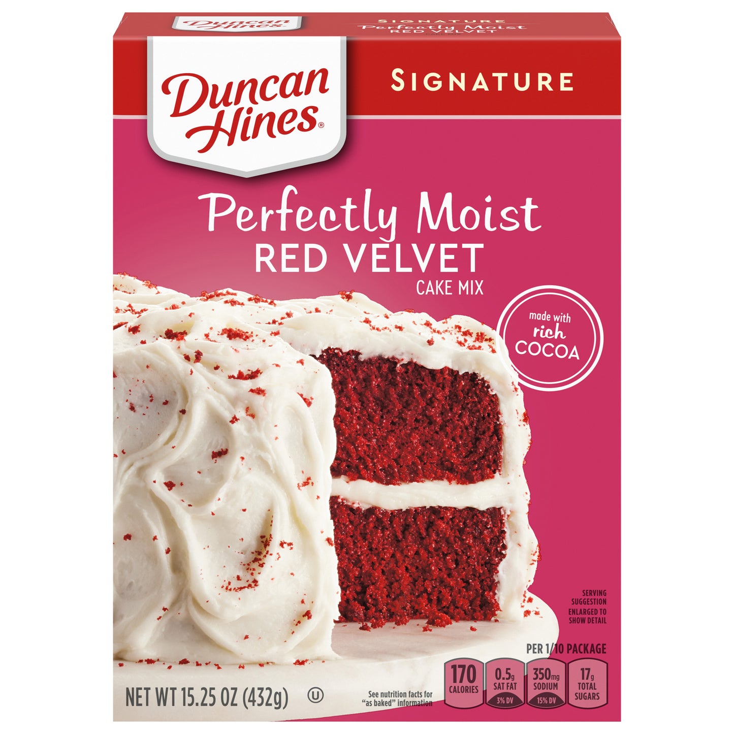 Duncan Hines Red Velvet Flavored Cake Mix, Baking Mix, 15.25 oz.