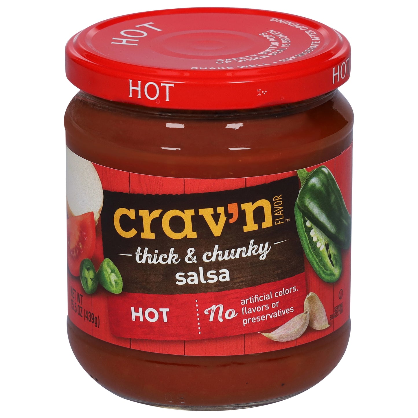 Crav'n Flavor Hot Thick & Chunky Salsa 15.5 oz