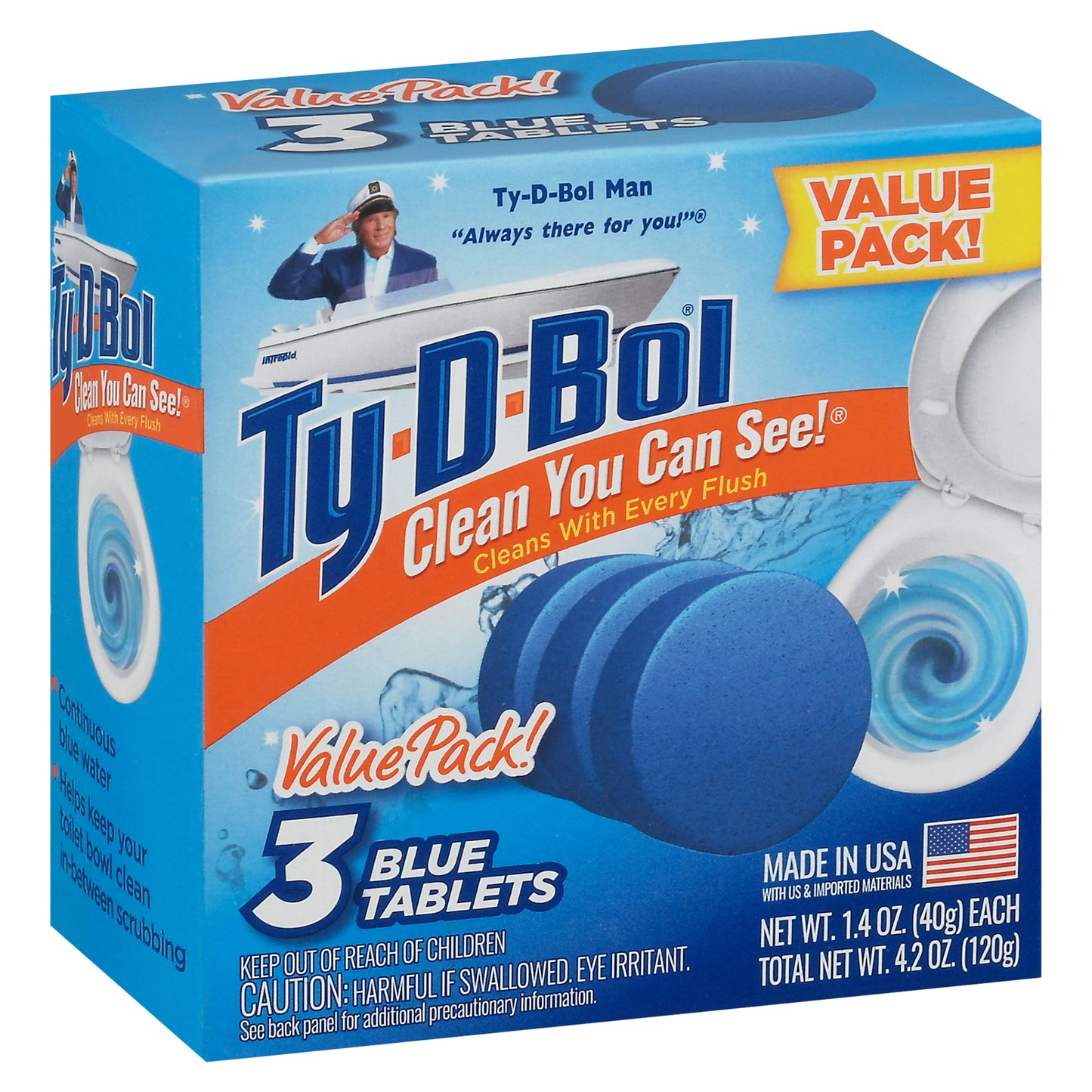 Ty-D-Bol Value Pack Blue Toilet Bowl Tablets 3 - 1.4 oz