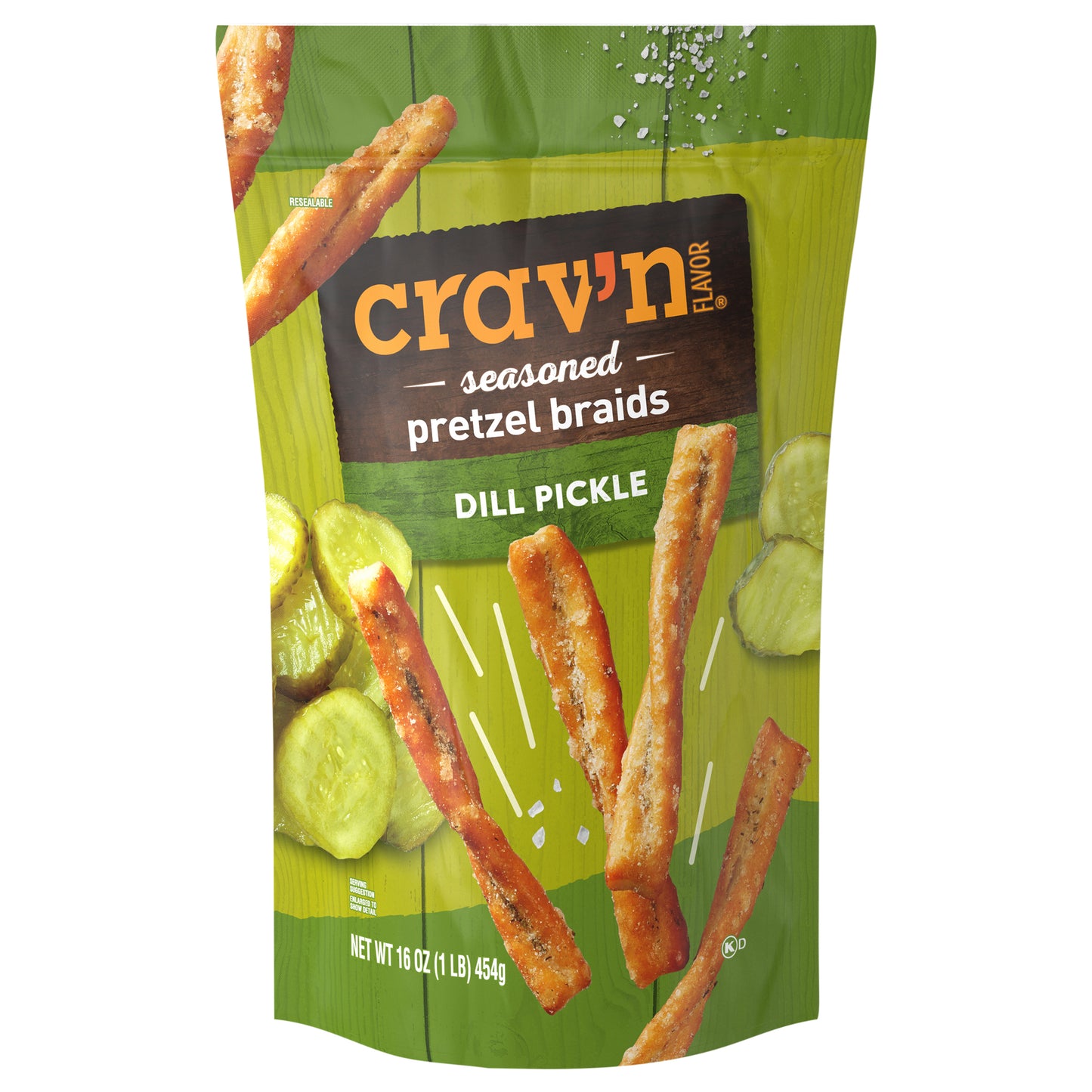 Crav'n Flavor Dill Pickle Seasoned Pretzel Braids 16 oz