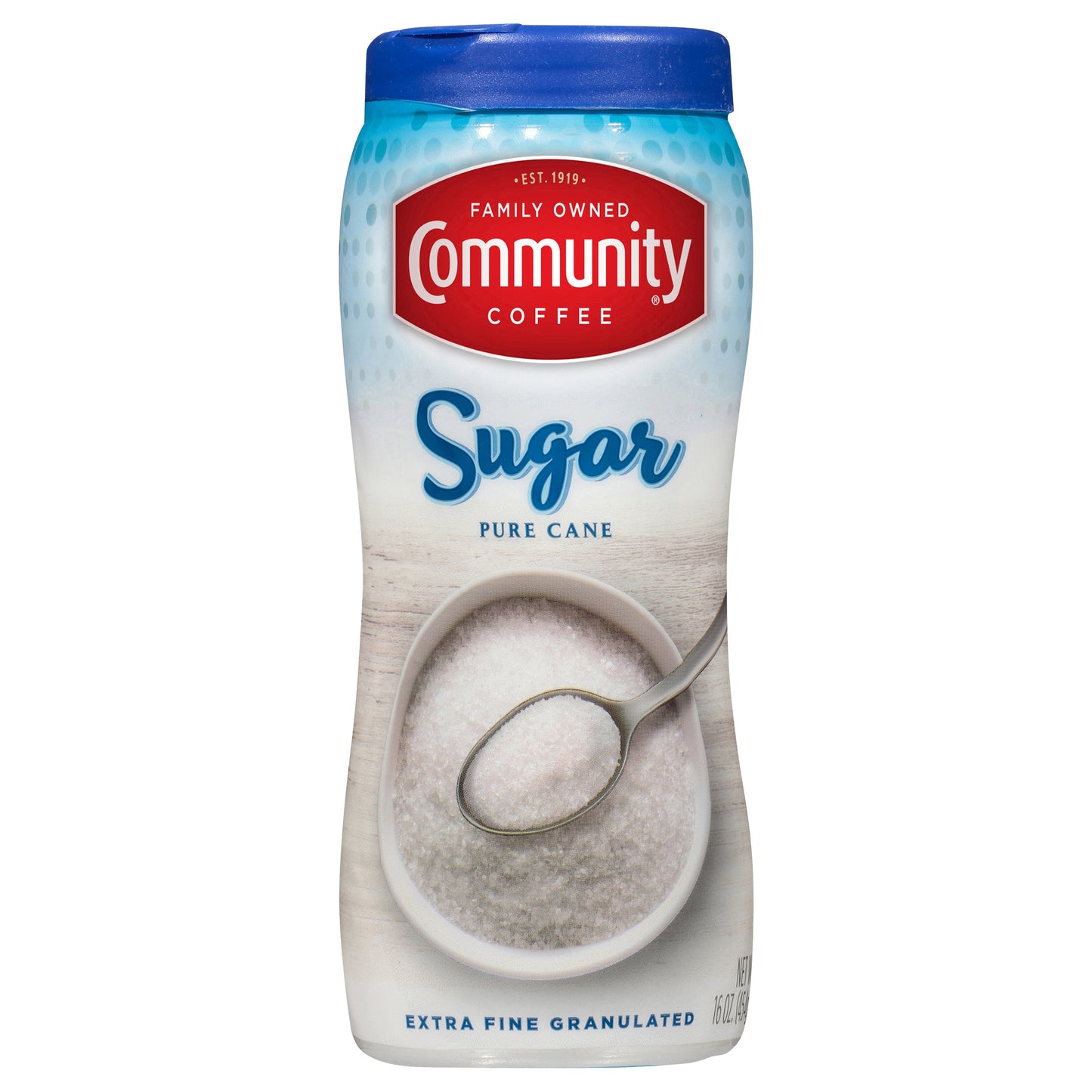 Community Coffee Extra Fine Granulated Pure Cane Sugar 16 oz