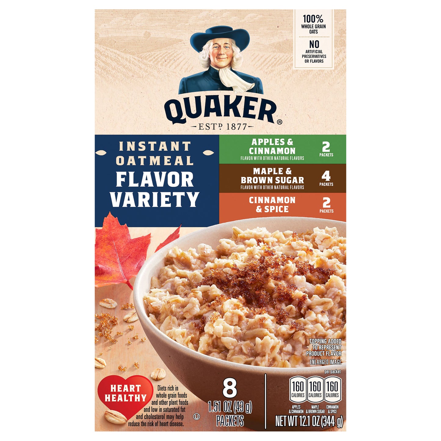 Quaker Instant Oatmeal Variety 1.51 Oz 8 Count
