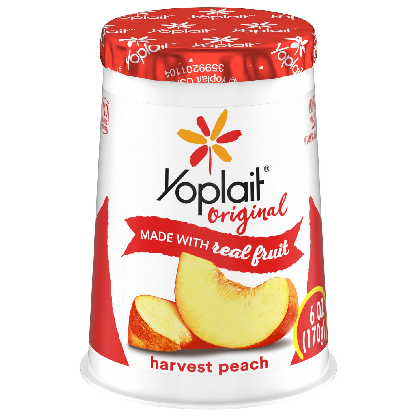 Yoplait Original Harvest Peach Low Fat Yogurt, 6 OZ Yogurt Cup