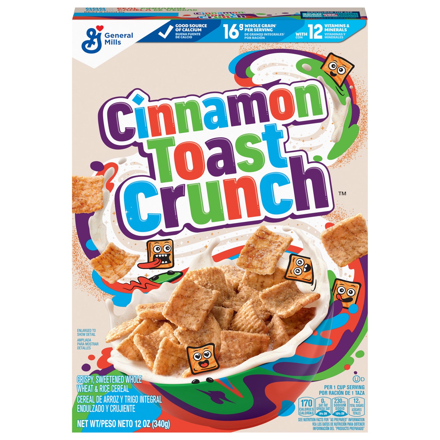 Original Cinnamon Toast Crunch Breakfast Cereal, 12 OZ Cereal Box
