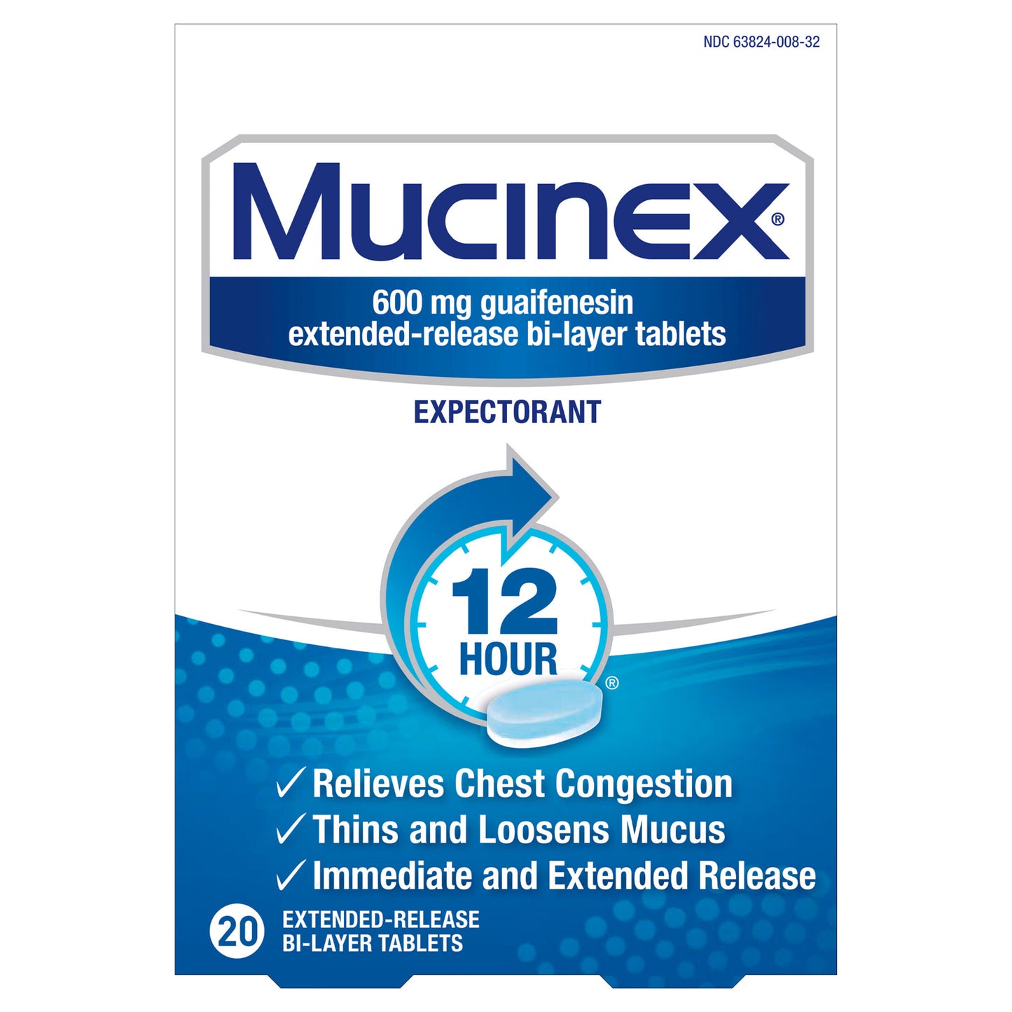 MUCINEX® SE - Extended Release Bi-Layer Tablets 24/20 ct.