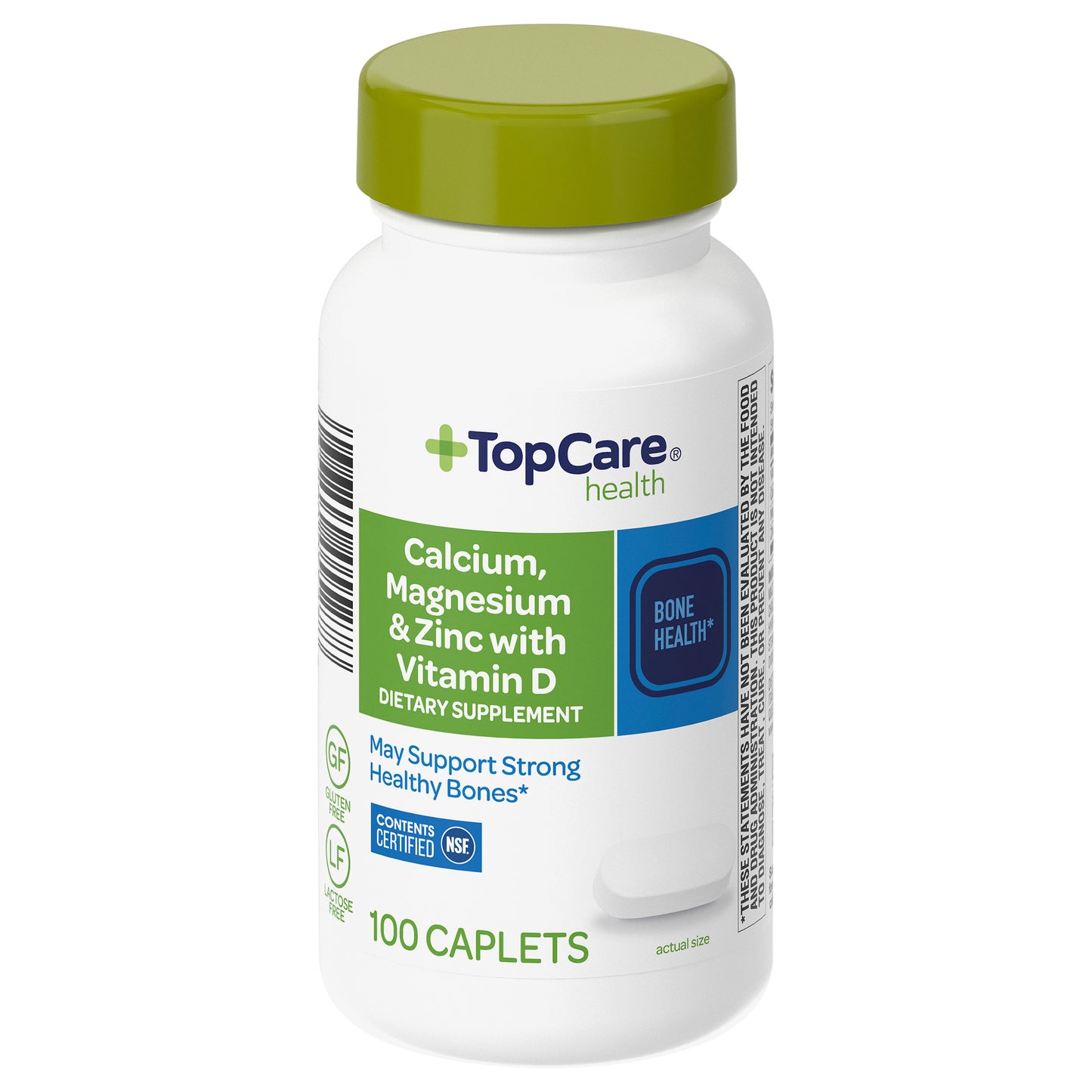 TopCare Health Calcium, Magnesium & Zinc with Vitamin D 100 Caplets