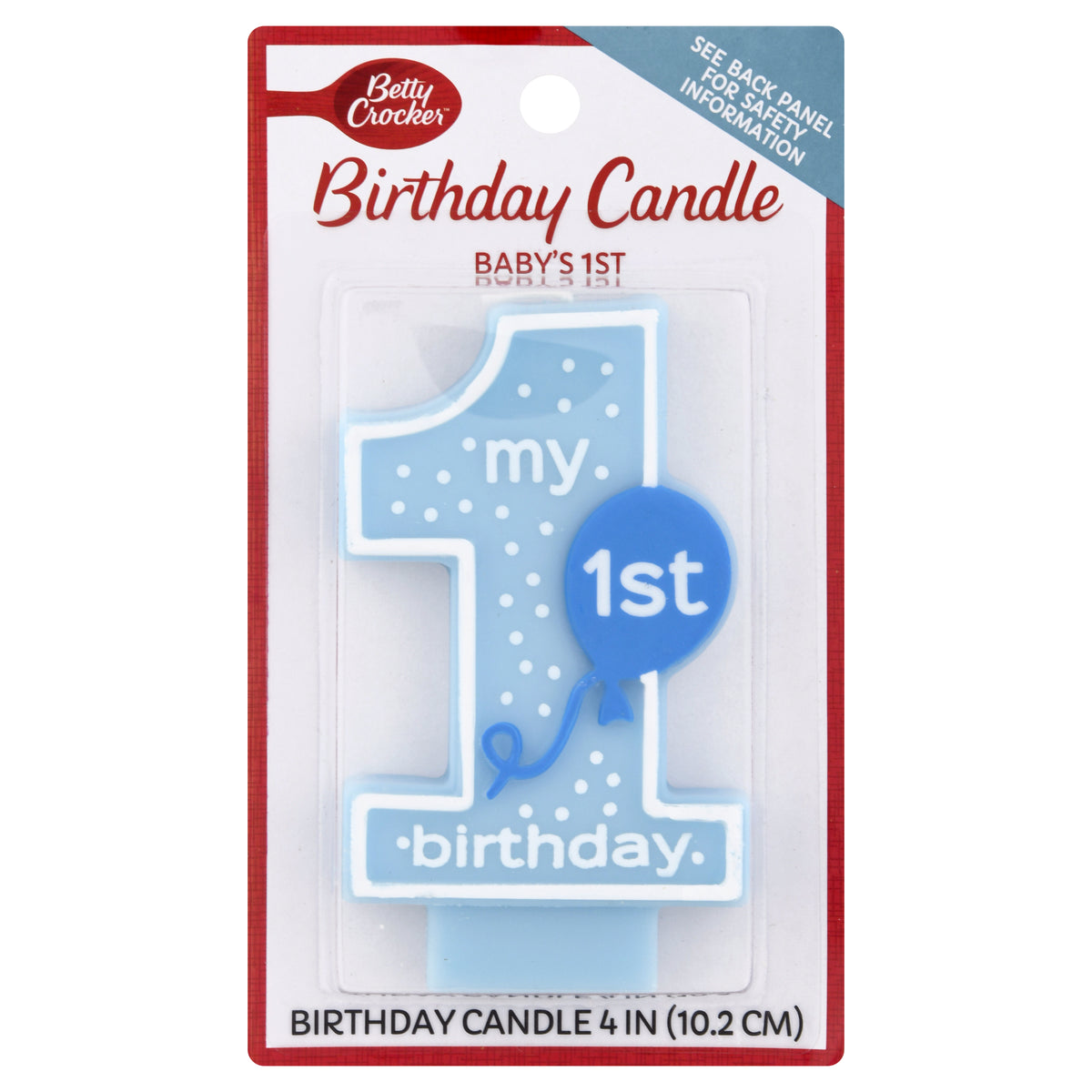 Betty Crocker 4 Inch Boy Baby's 1st Birthday Candle 1 ea