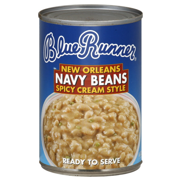 Blue Runner Navy Beans 16 oz - NEW ORLEANS NAVY BEANS SPICY CREAM STYLE
