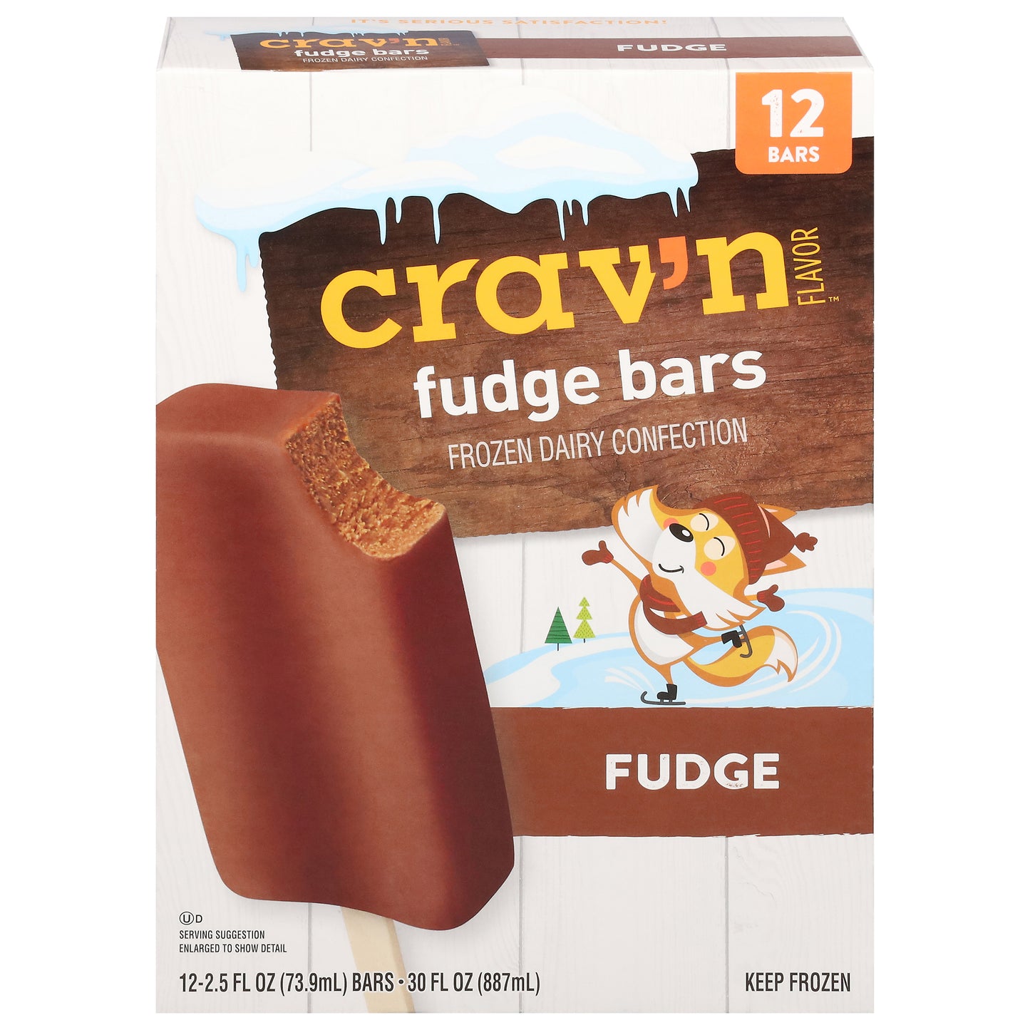Crav'n Flavor Bars Fudge Frozen Dairy Confection 12 ea