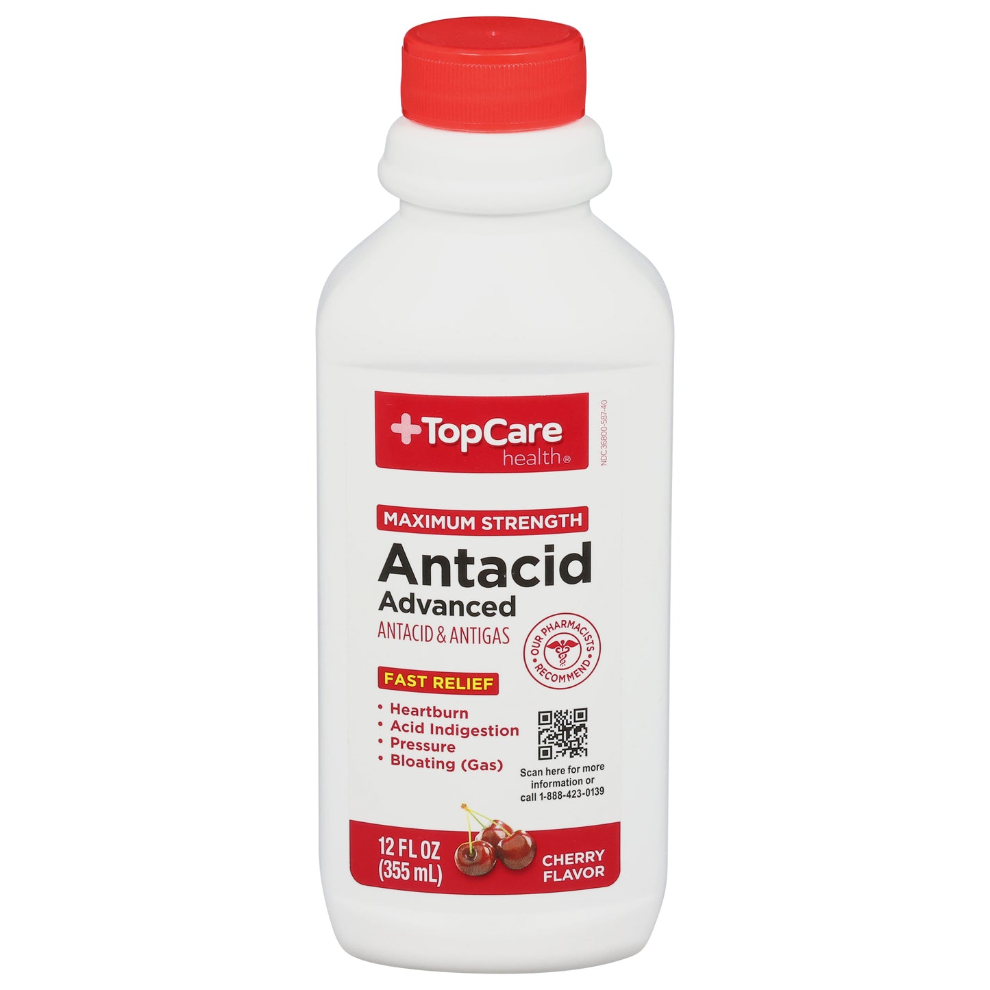 TopCare Health Maximum Strength Advanced Cherry Flavor Antacid 12 fl oz