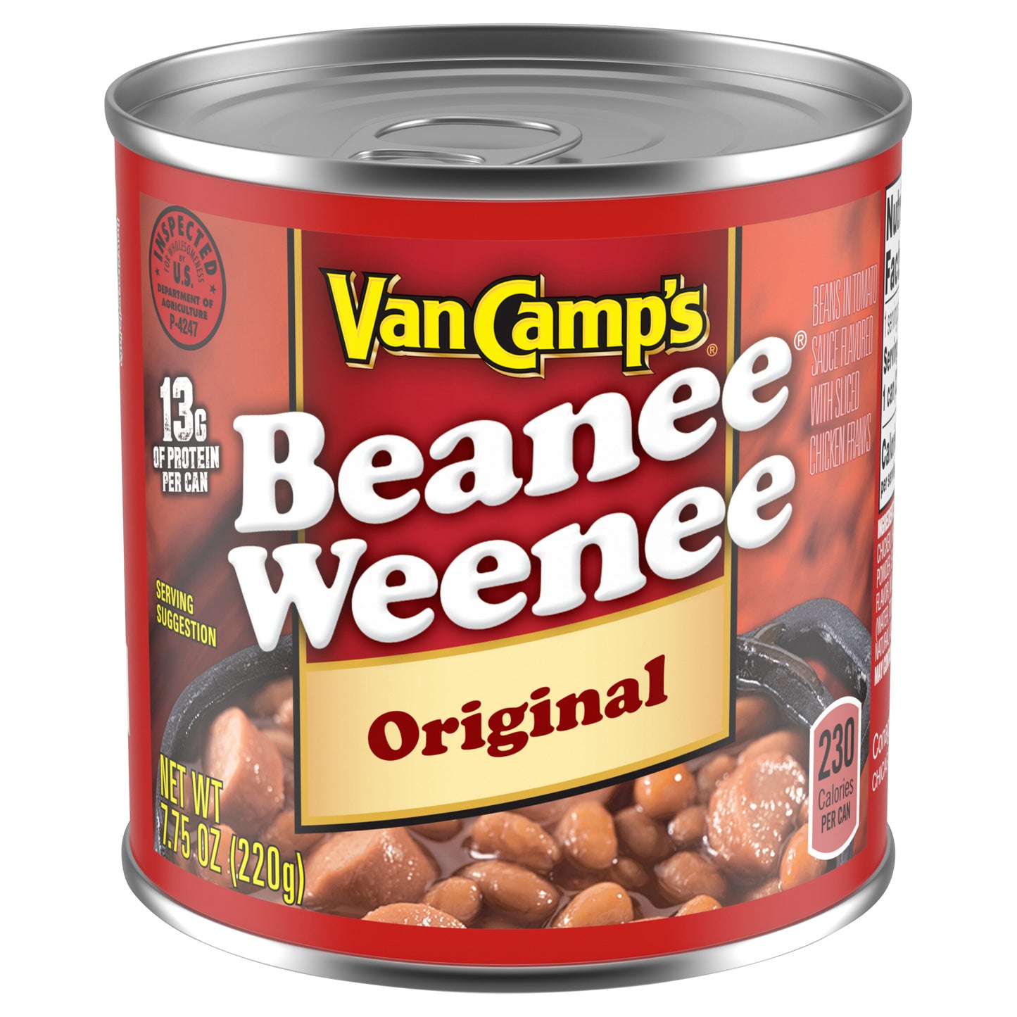 Van Camp's Original Beanee Weenee, Canned Food, 7.75 OZ