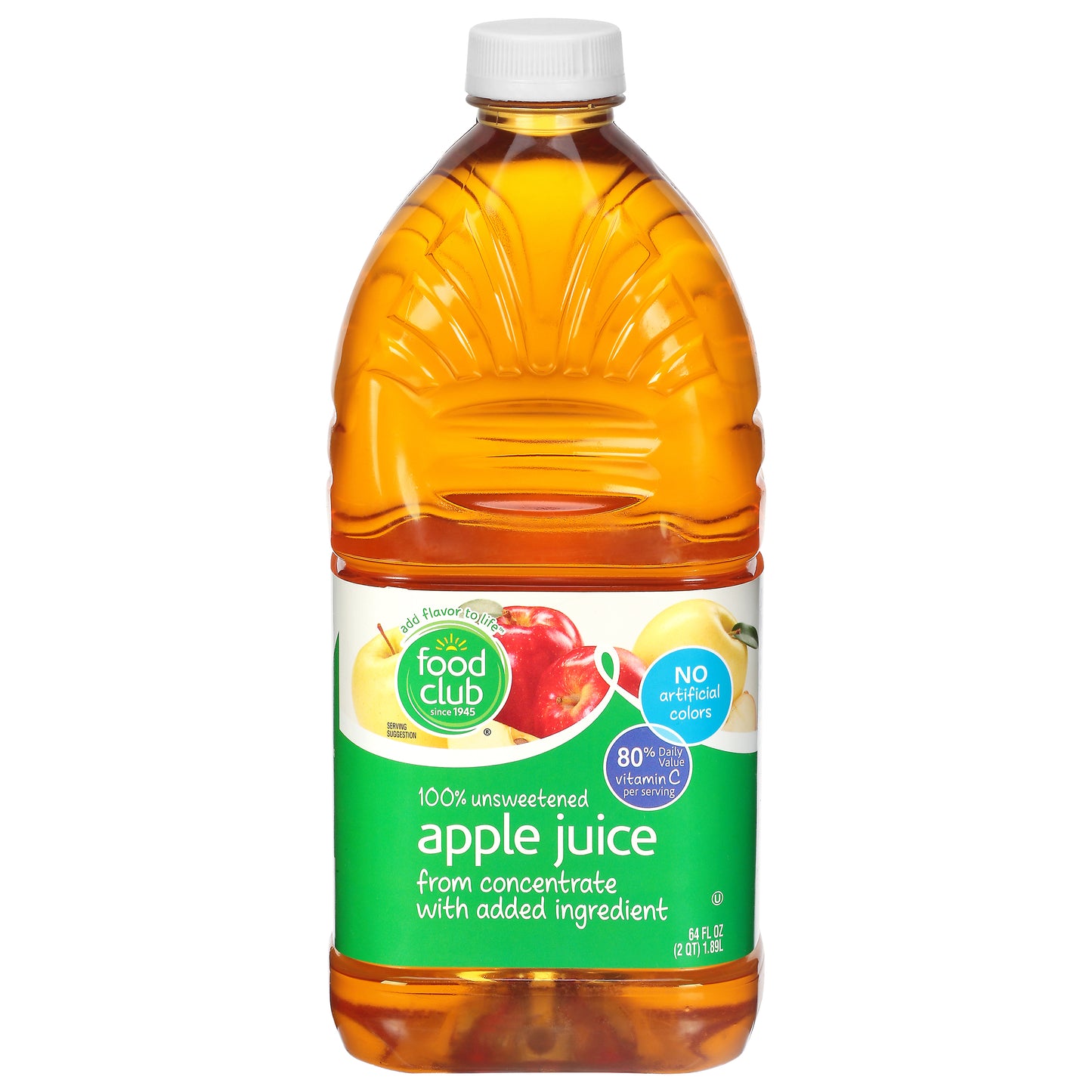 Food Club 100% Unsweetened Apple Juice 64 fl oz