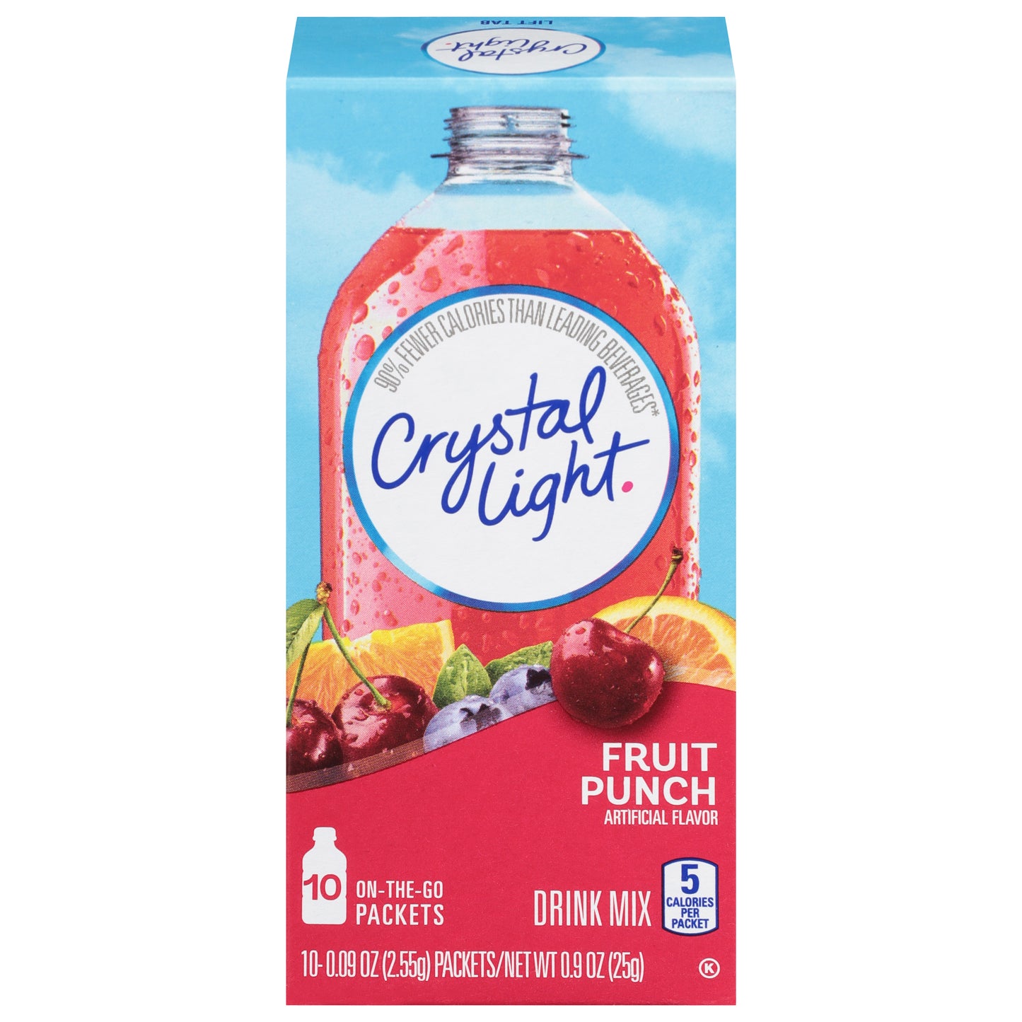 Crystal Light On-The-Go Packets Fruit Punch Drink Mix 10 - 0.09 oz Packets