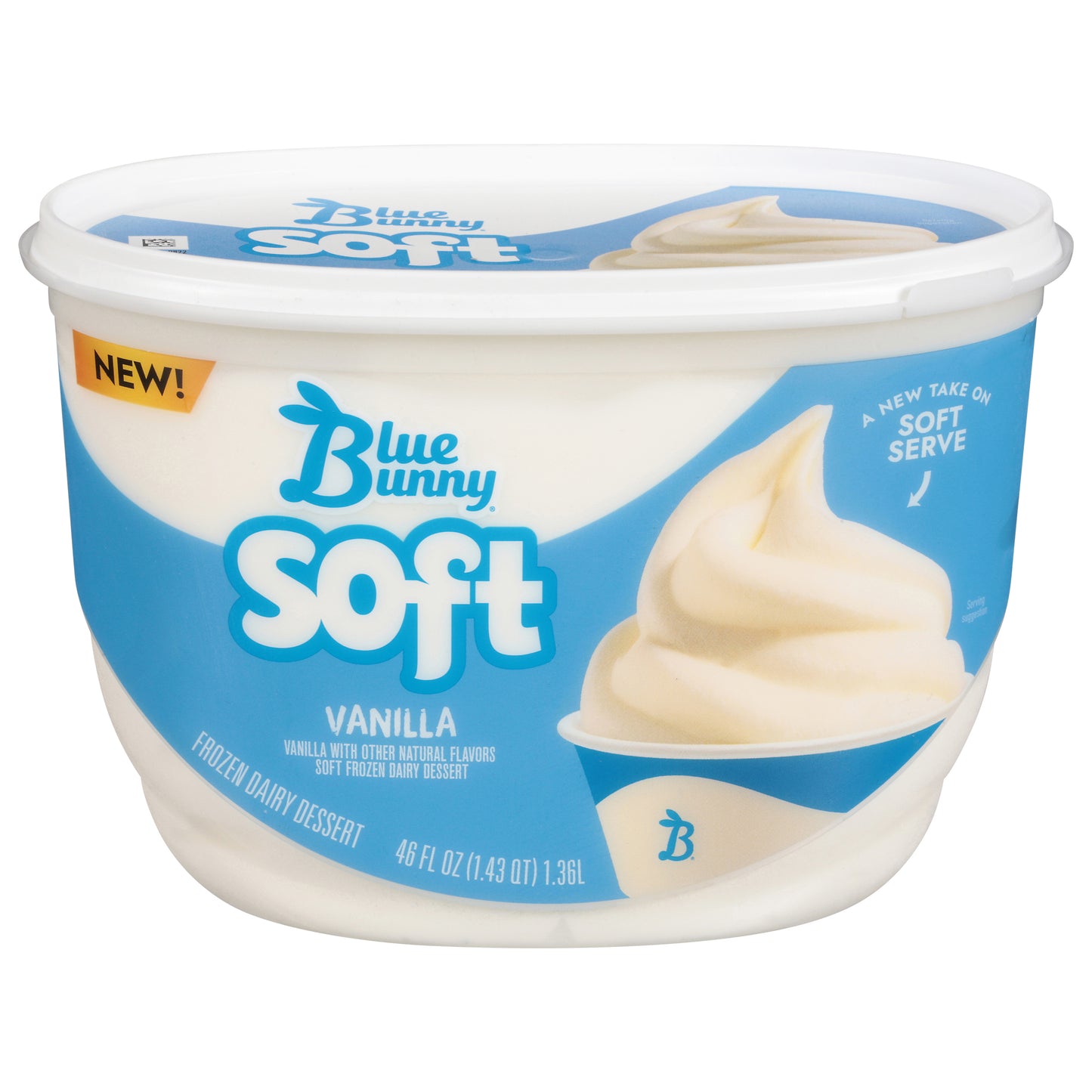Blue Bunny Soft Vanilla Flavored Frozen Dairy Dessert, 46 fl oz